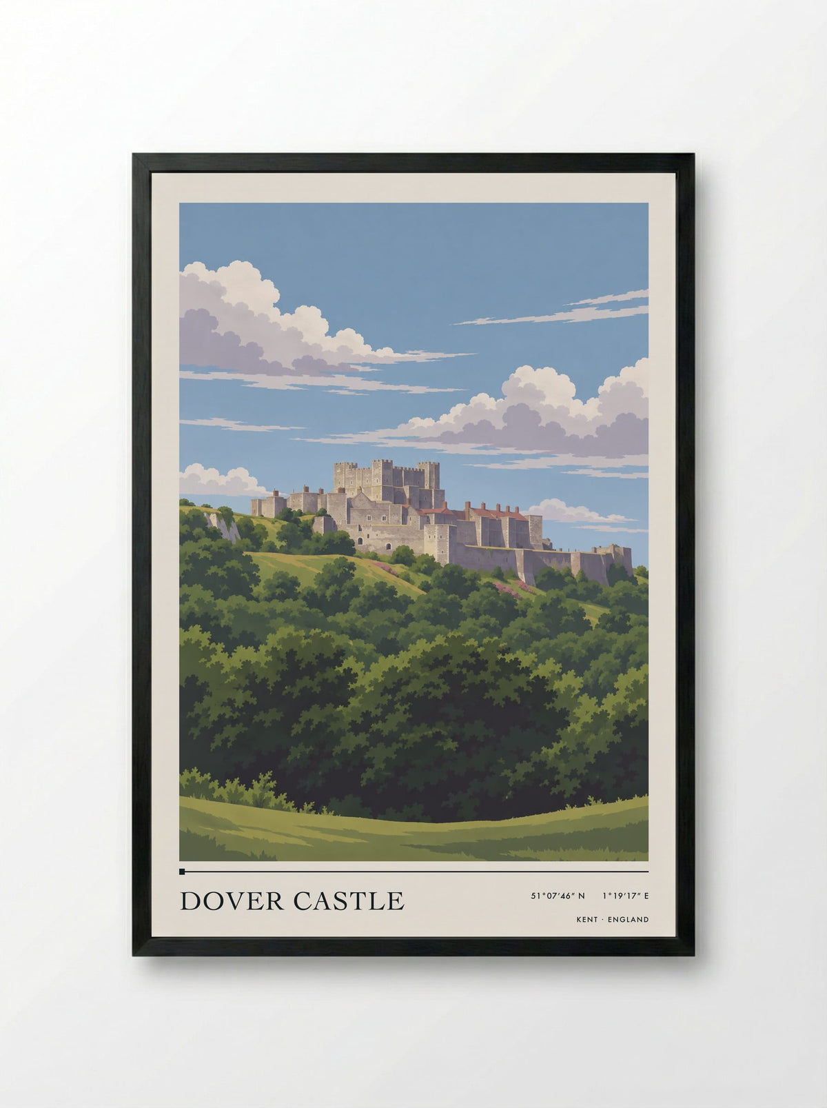 Dover Castle, Kent | Travel Poster - Framed Print Black