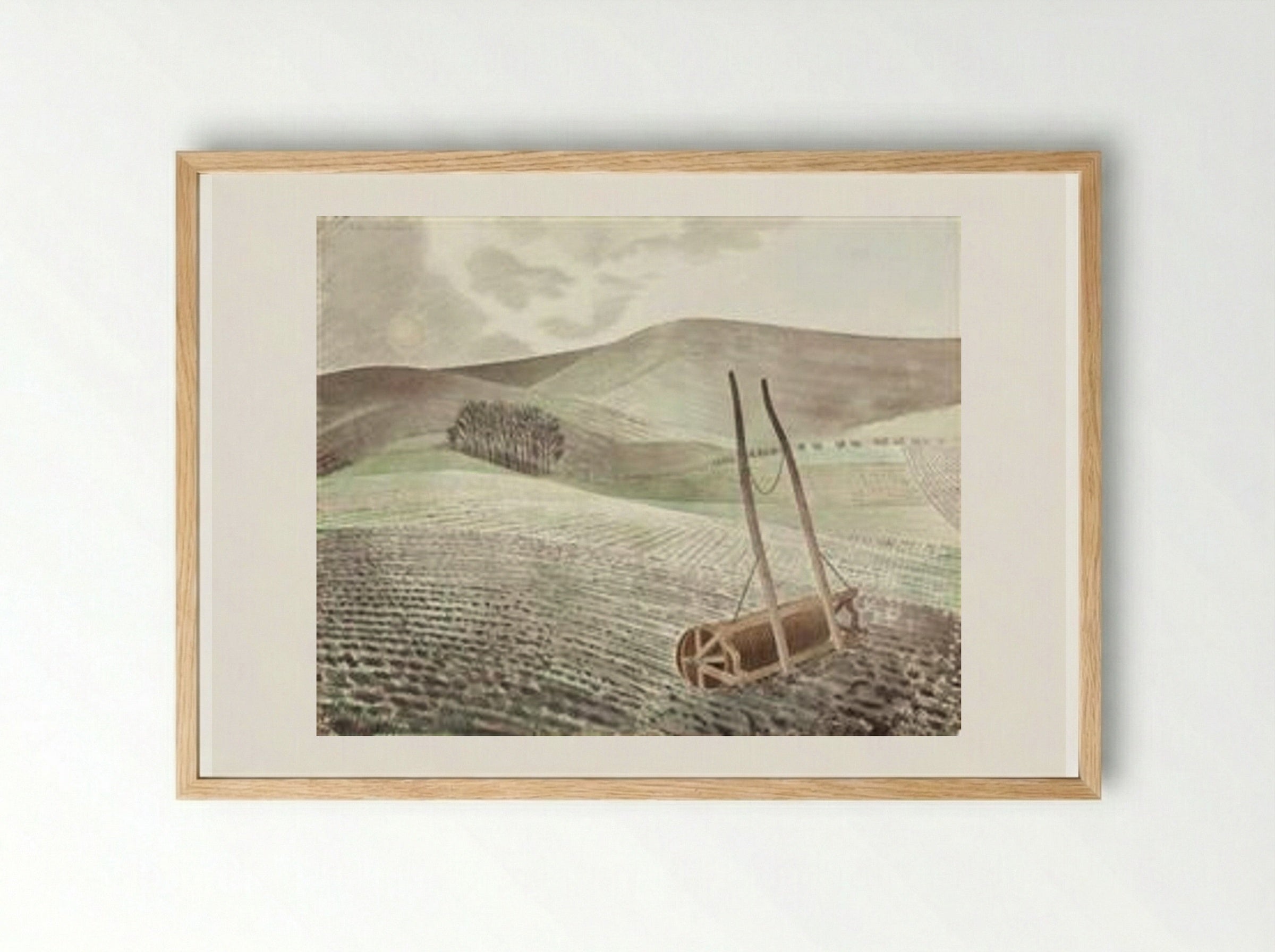Downs in Winter - Eric Ravilious - Framed Print Wood