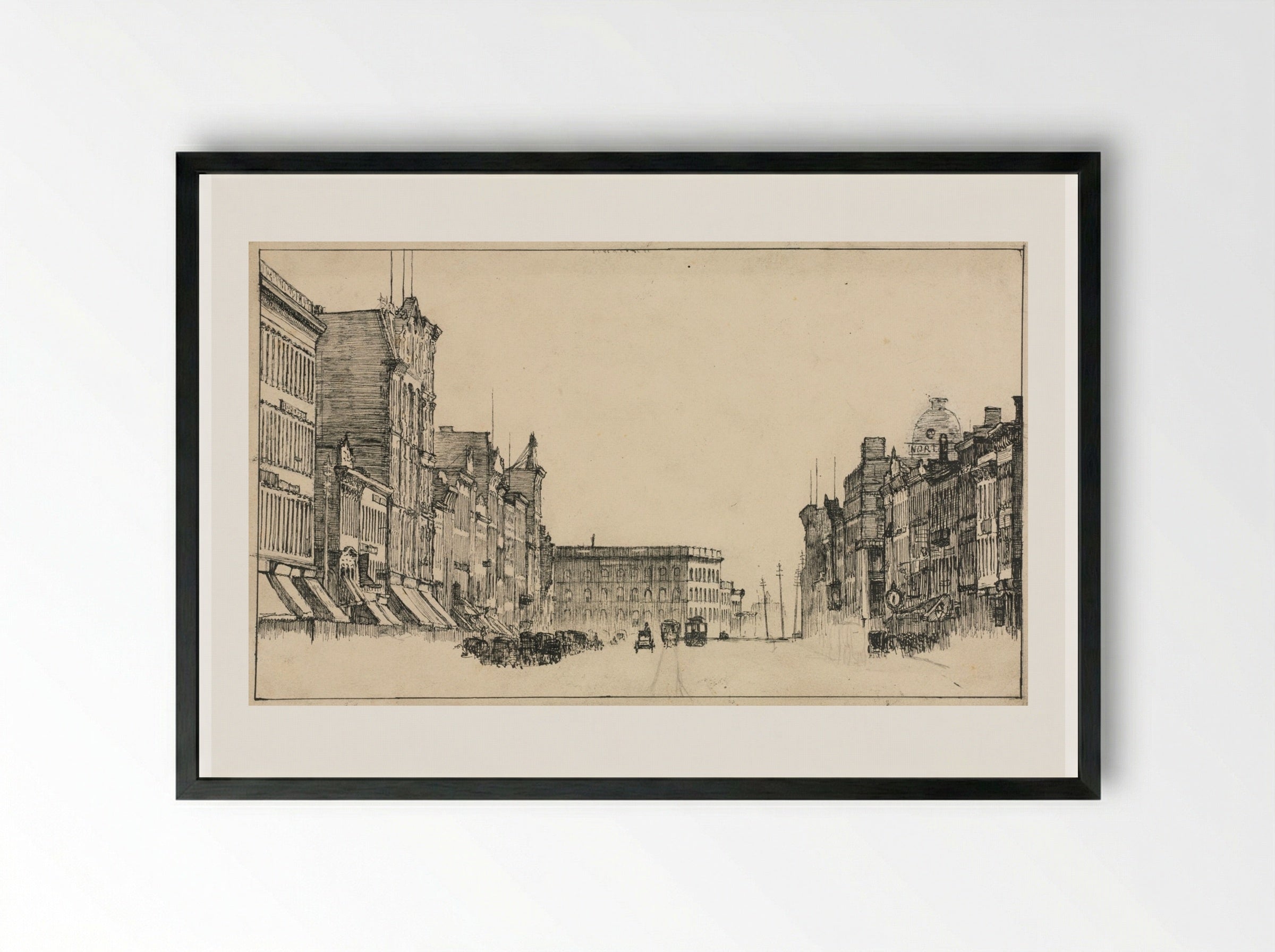 Downtown, Cleveland - Otto H. Bacher - Framed Print Black