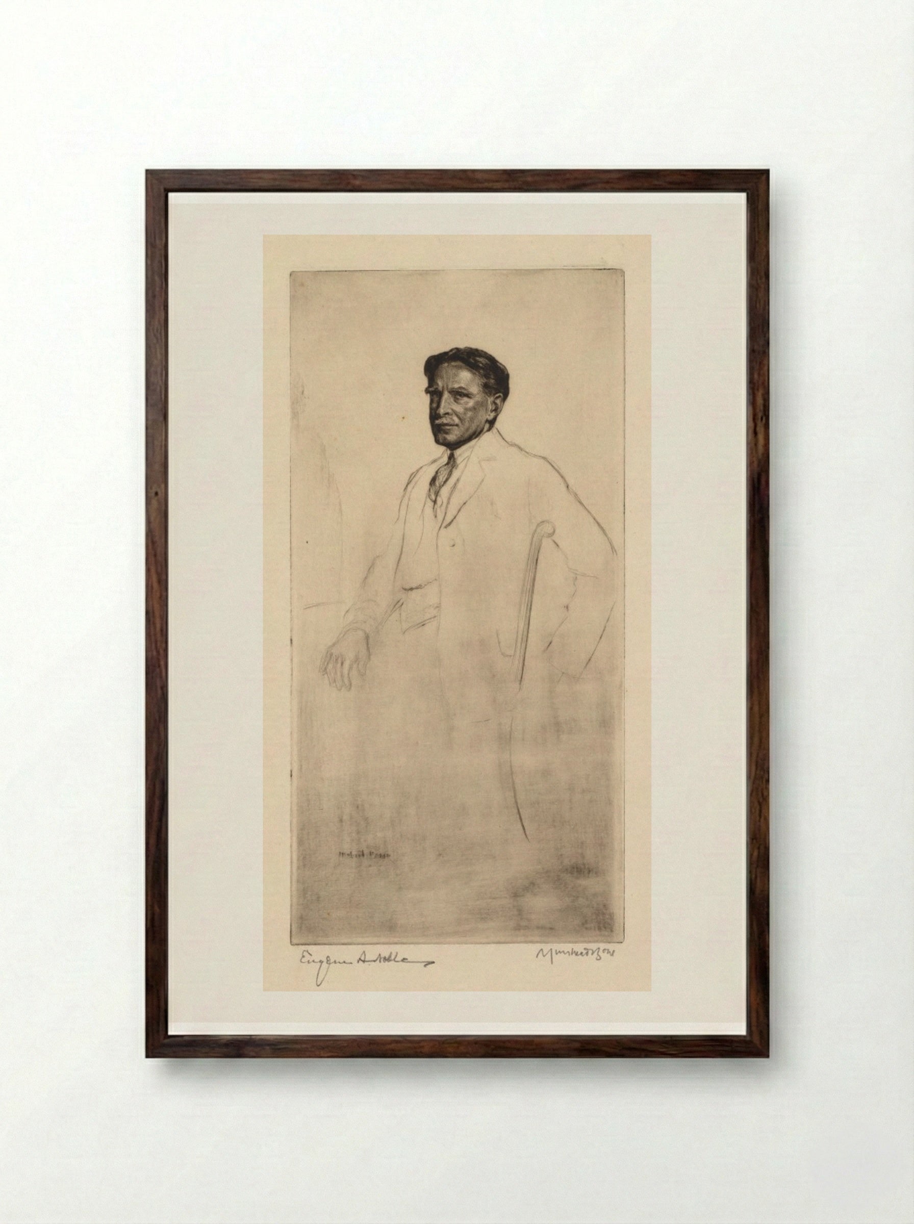 Dr. Eugene A. Noble - Muirhead Bone - Framed Print Dark Wood