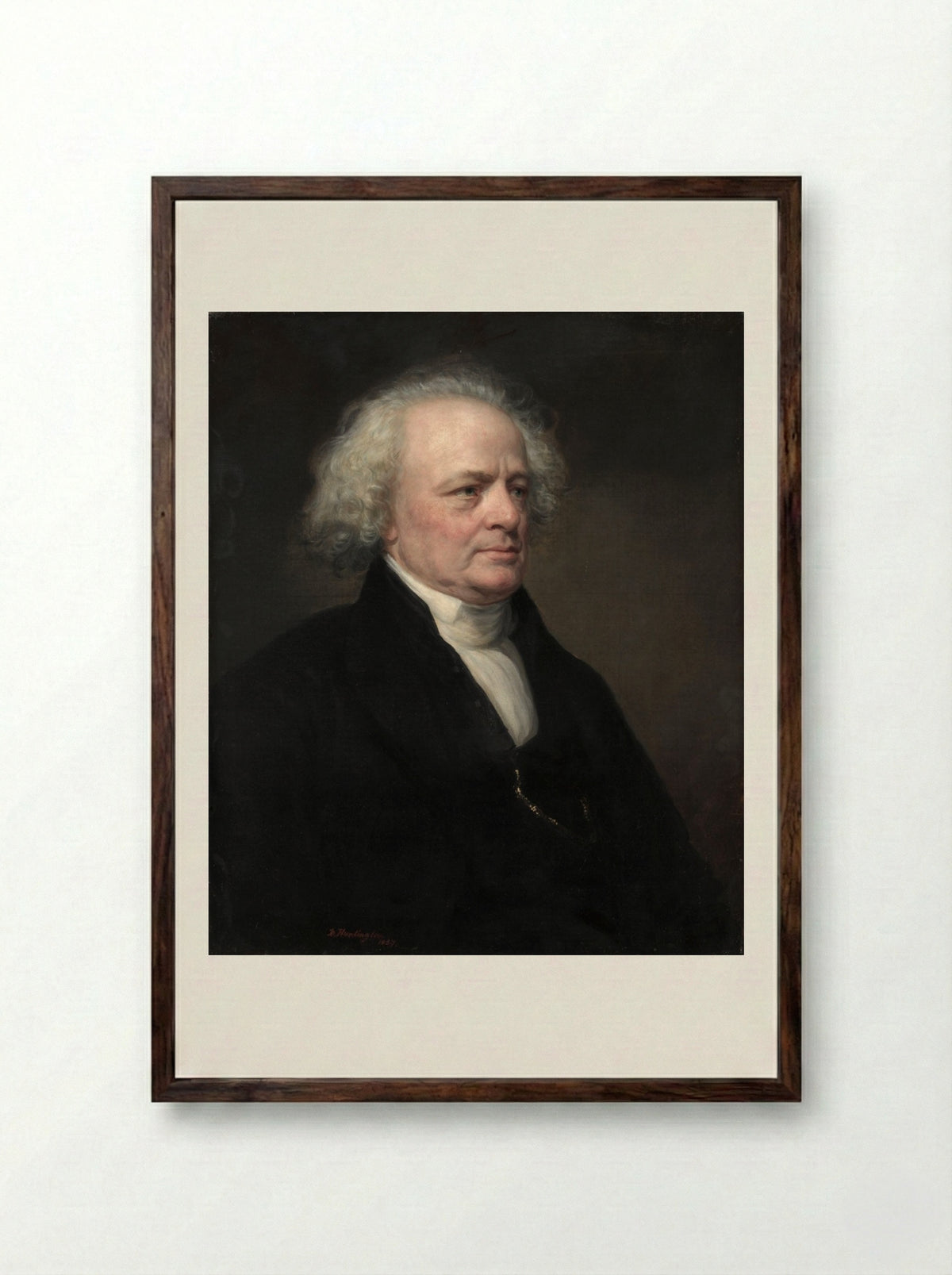 Dr. John W. Francis - Daniel Huntington - Framed Print Dark Wood