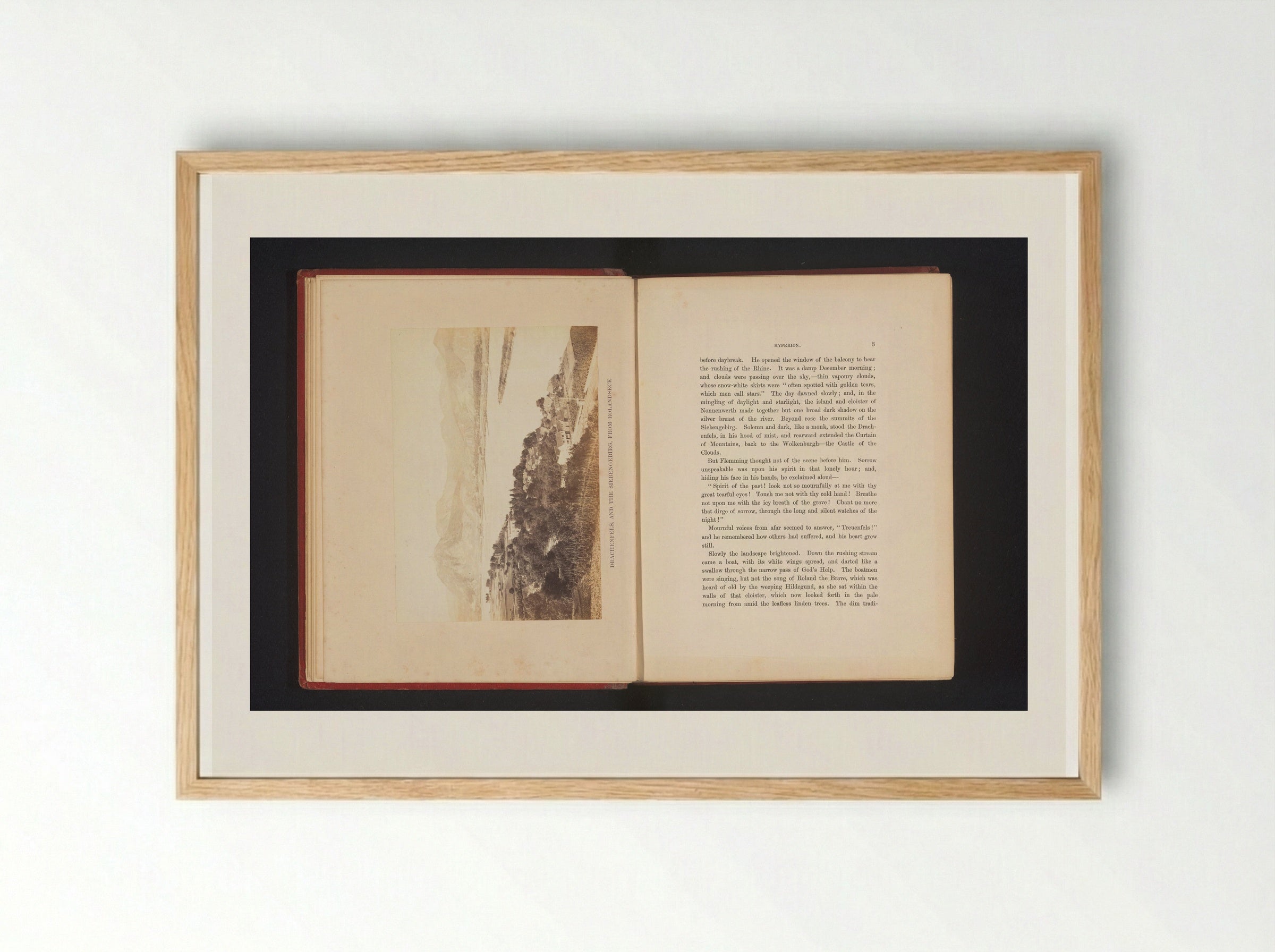 Drachenfels and the Siebengebirge, from Rolandseck - Francis Frith - Framed Print Wood