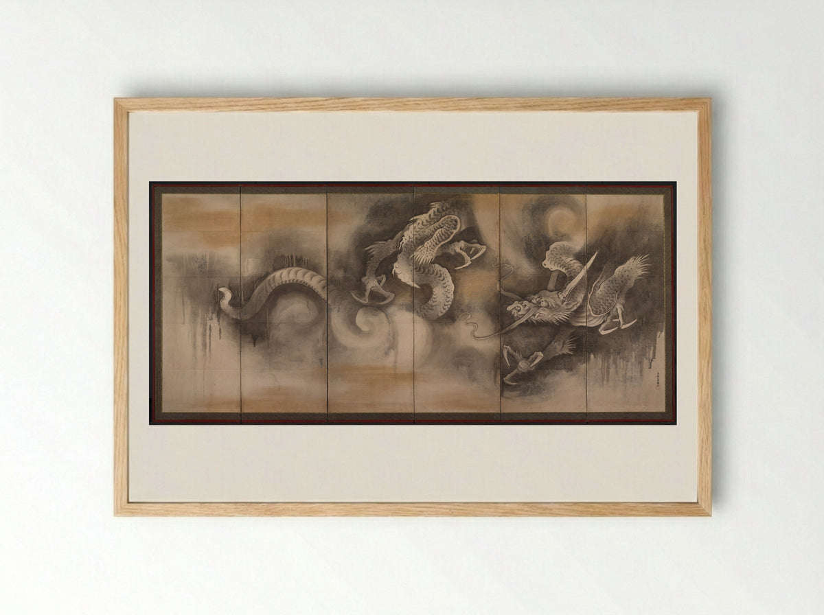Dragon - Soga Nichokuan - Framed Print Wood