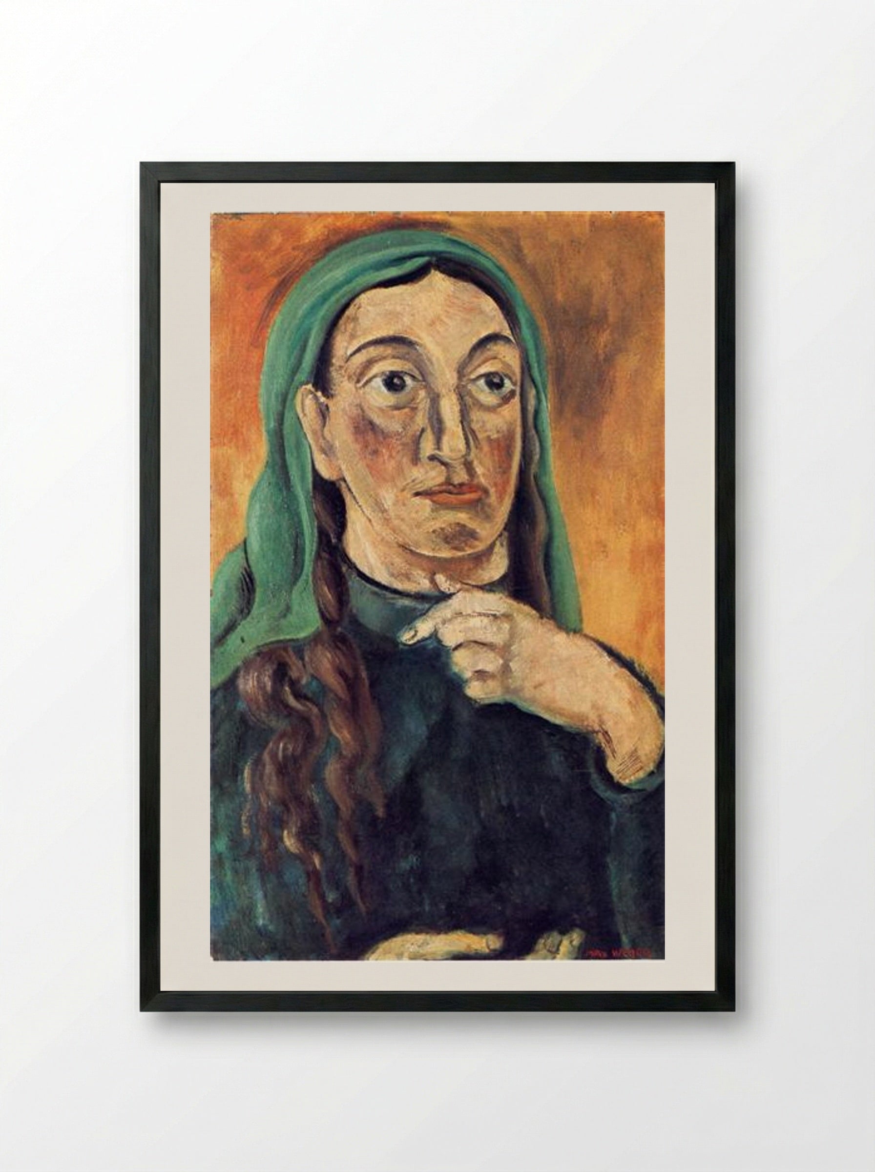 Draped Head - Max Weber - Framed Print Black