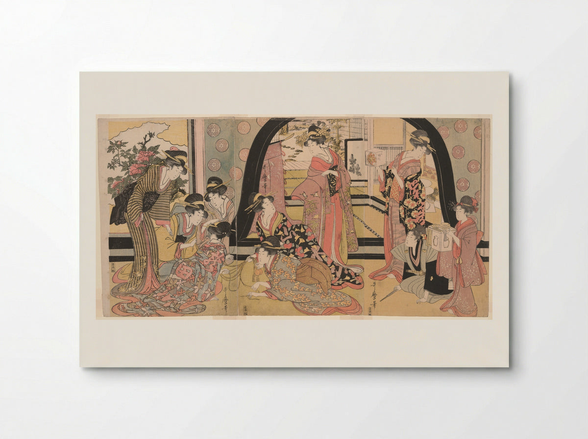 Drawing Lots for Prizes (Ho biki) - Kitagawa Utamaro - Poster