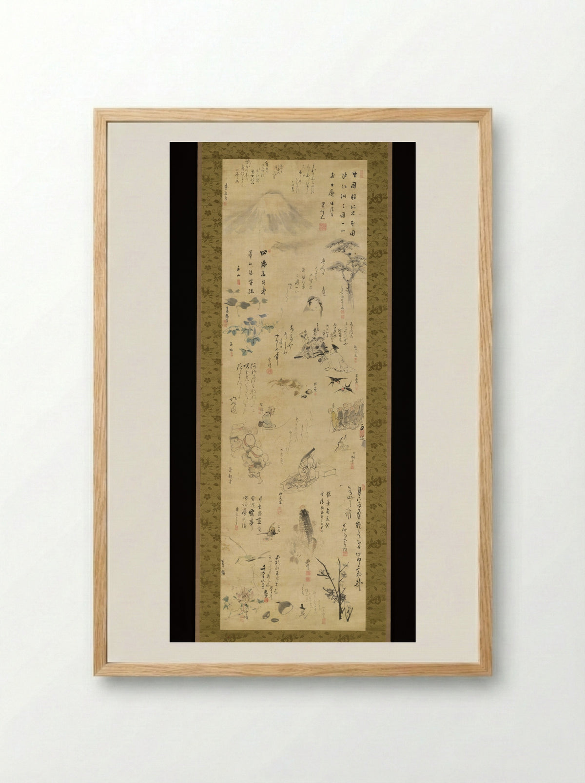 Drawings and Poems by Various Artists - Ōta Nanpo - Framed Print Wood
