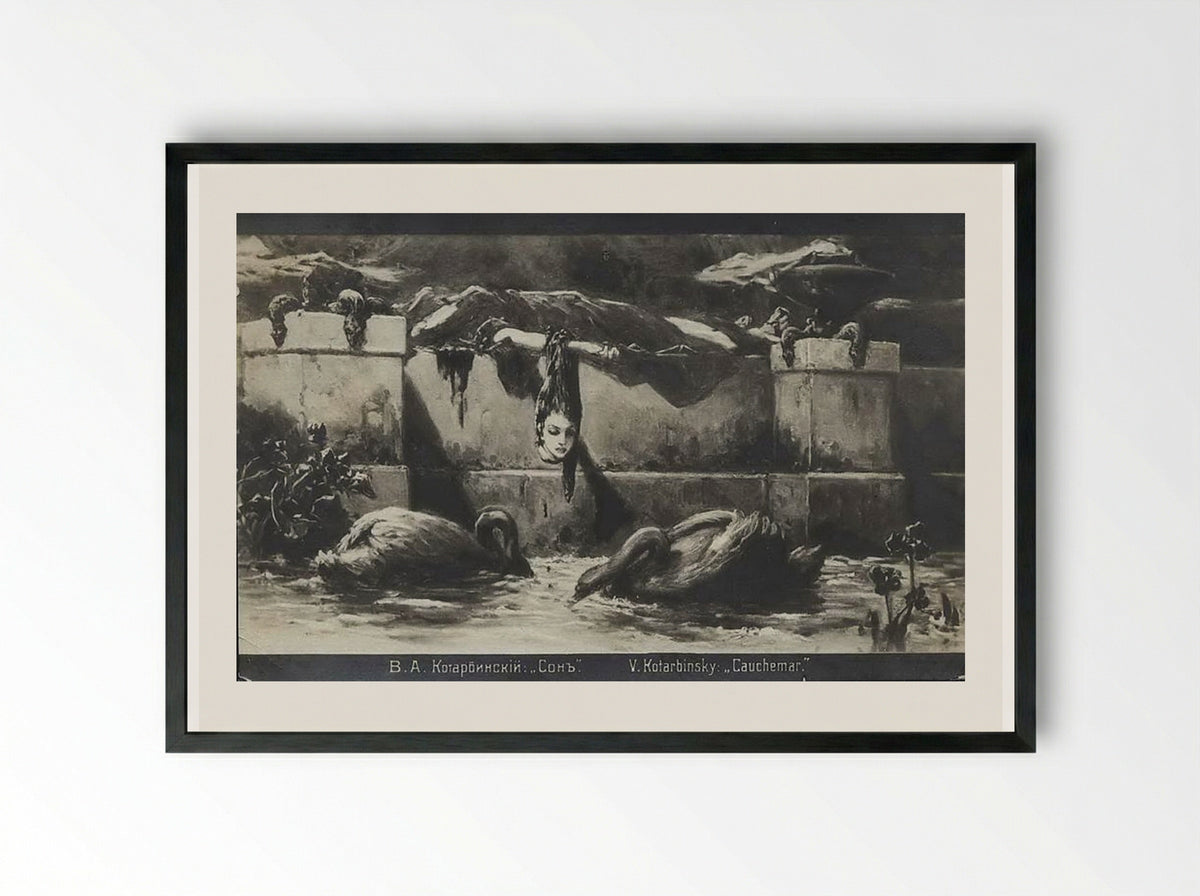 Dream (Cauchemar) - Wilhelm Kotarbinski - Framed Print Black