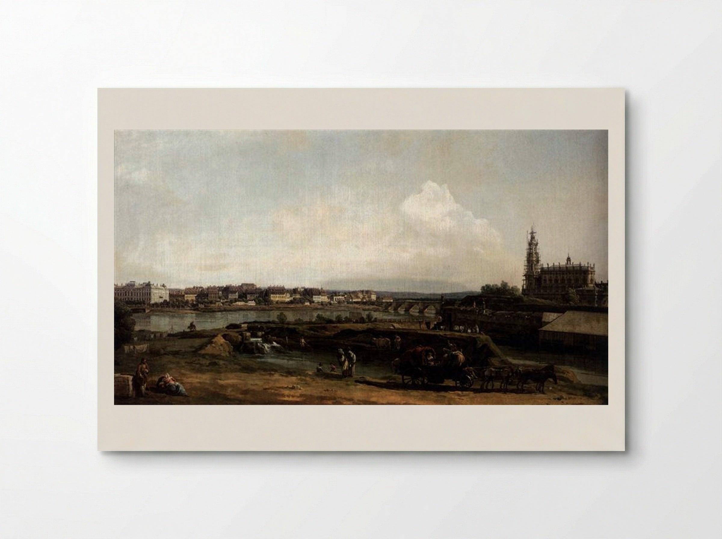 Dresden from the Left Bank of the Elbe, Below the Fortification - Bernardo Bellotto - Poster