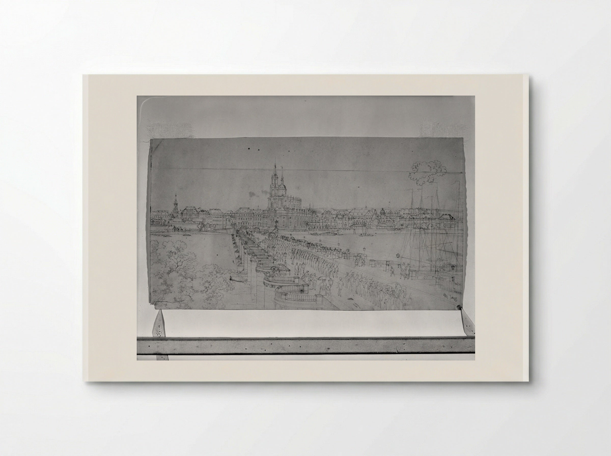 Dresden: A View of the Augustus Bridge Looking toward the Hofkirche - Adrian Ludwig Richter - Poster