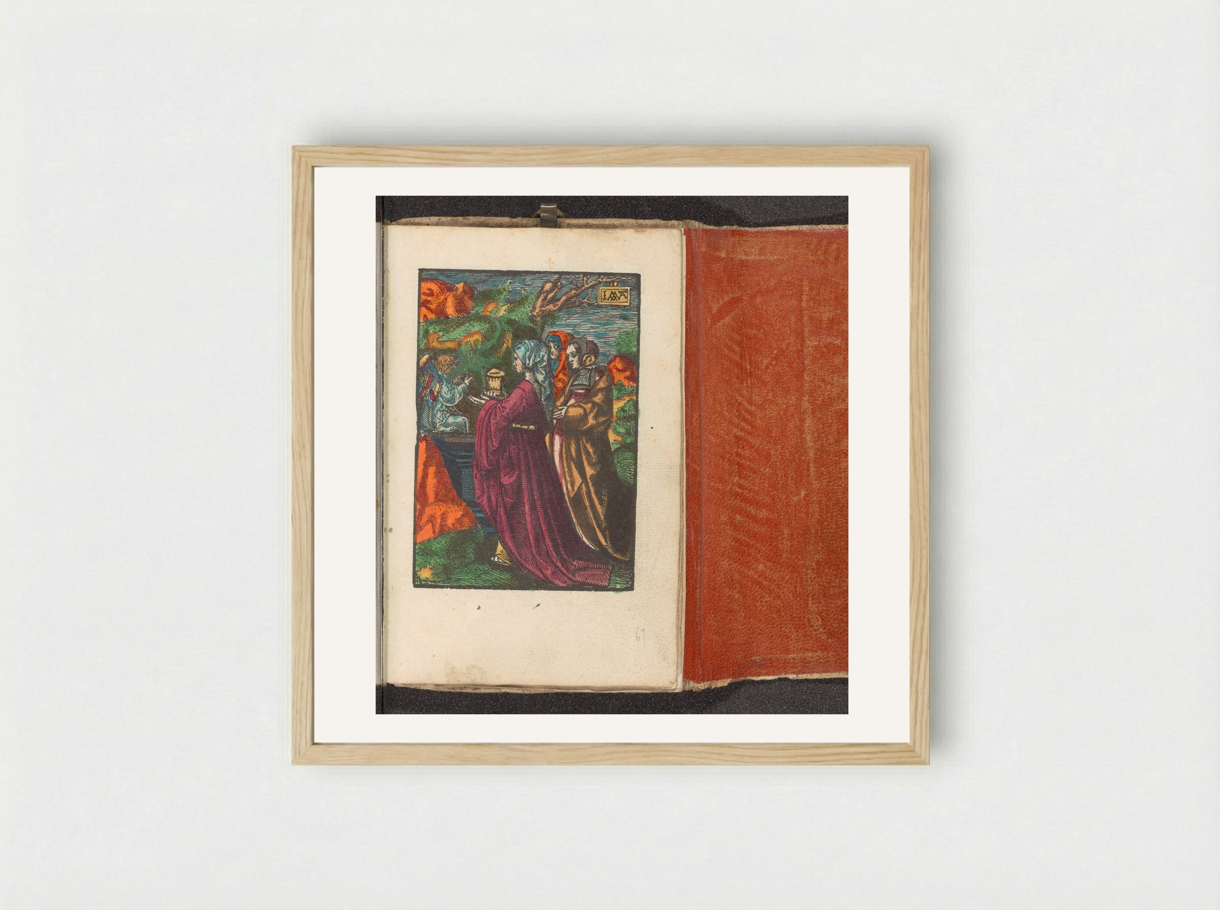 Drie Maria's bij het graf - Doen Pietersz. - Framed Print Wood