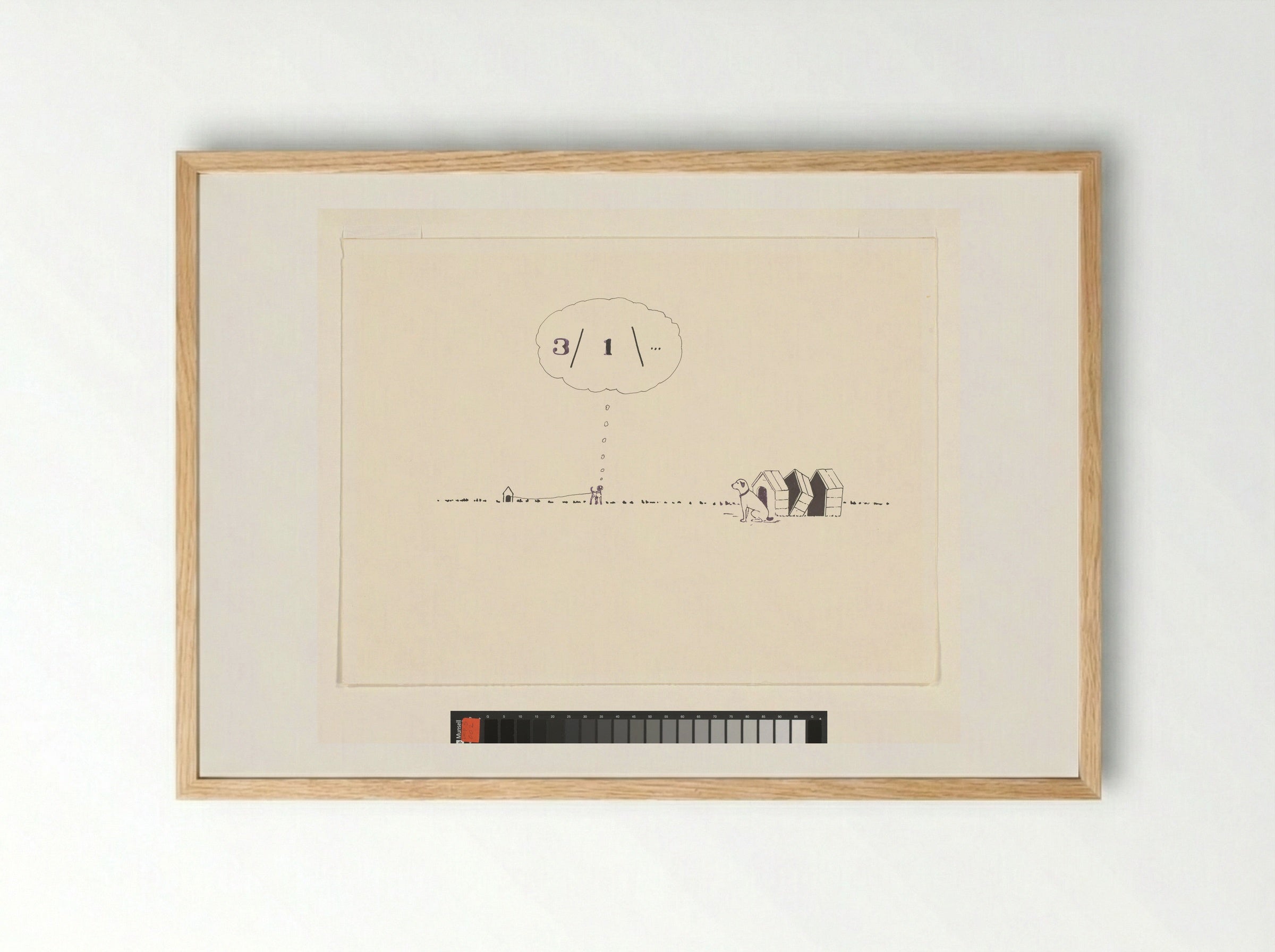 Drie delen door één - Michiel Hertroys - Framed Print Wood