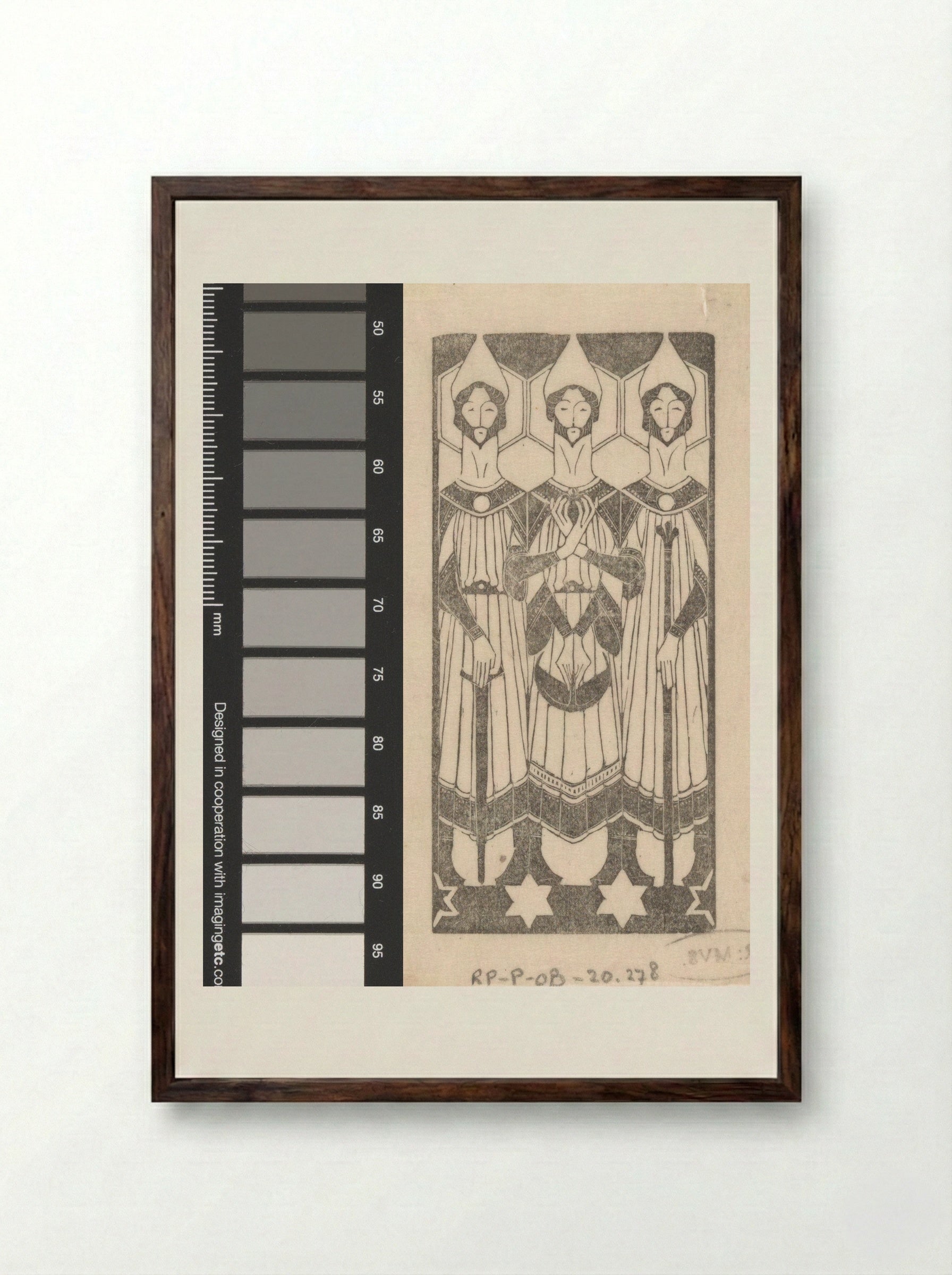 Drie mannen (Three Men) - Mathieu Lauweriks - Framed Print Dark Wood