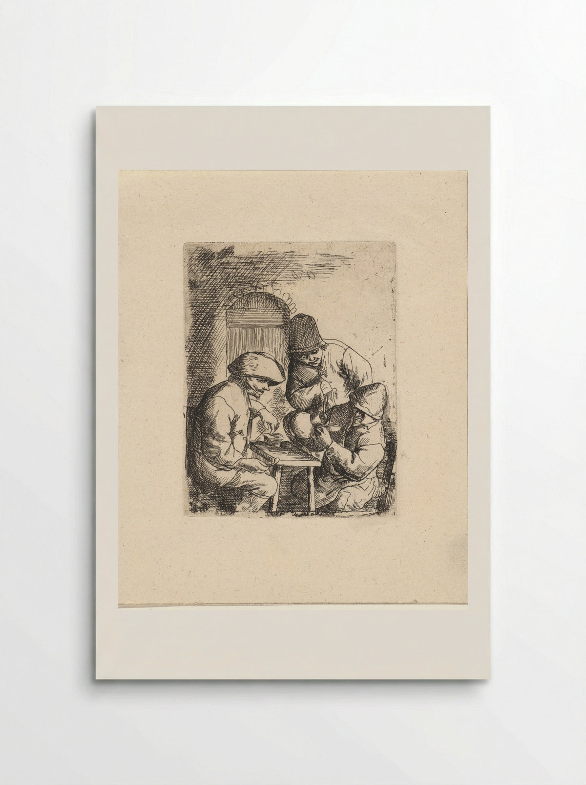 Drie mannen en een lege kruik - Jacob Laurensz. van der Vinne - Poster