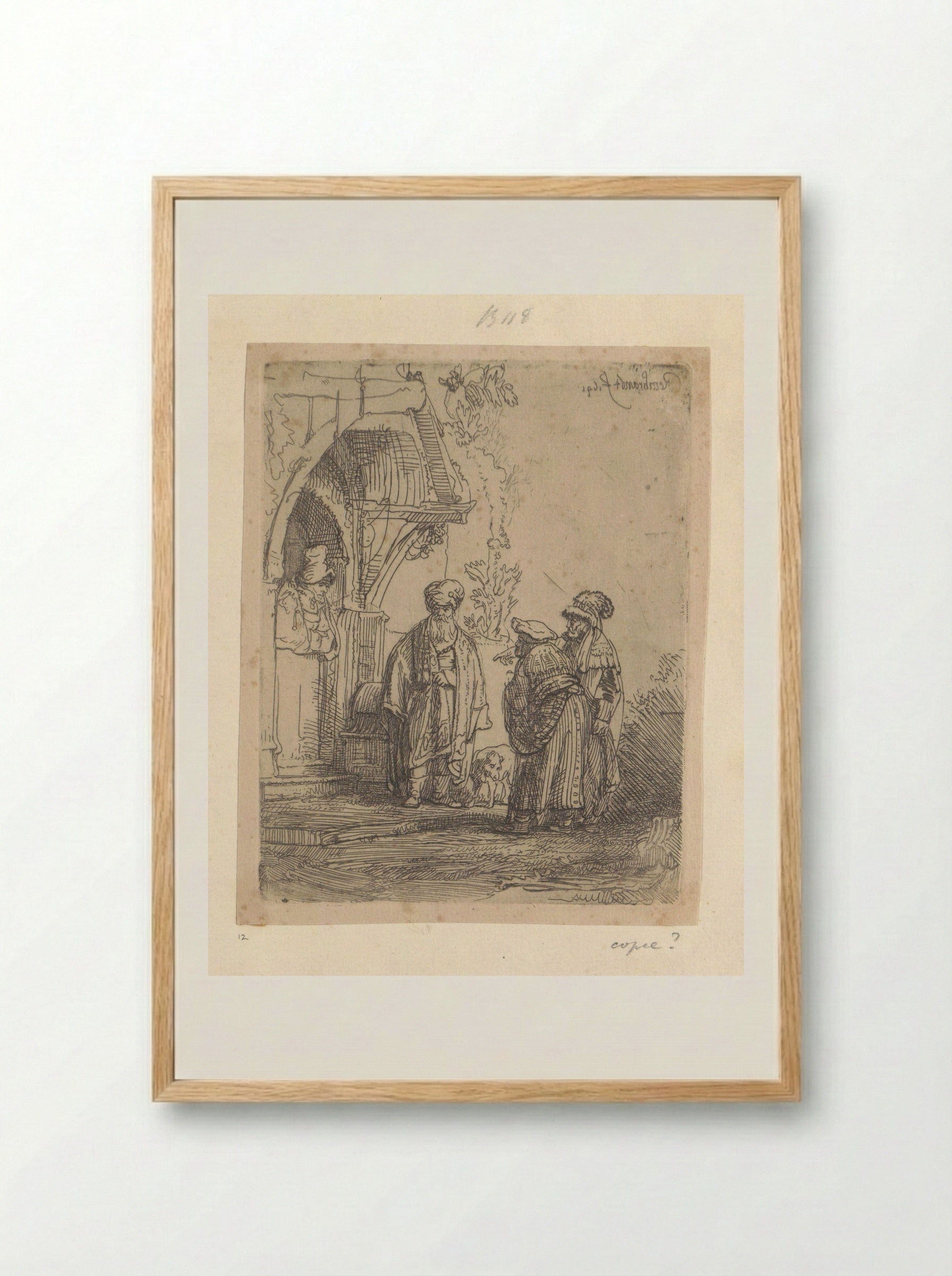 Drie oosterse figuren - Henry Louis Basan - Framed Print Wood