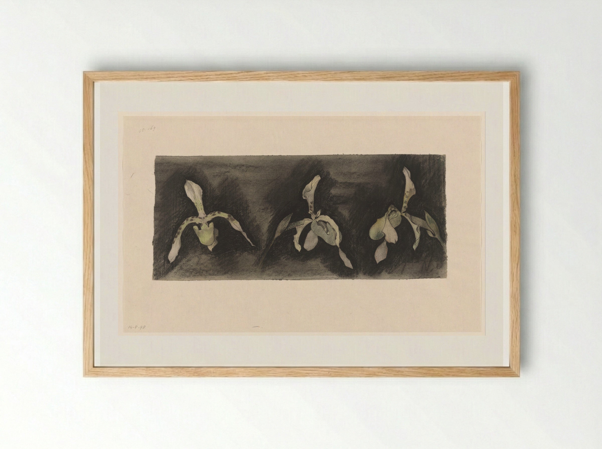 Drie orchideeën (Three Orchids) - Theo Nieuwenhuis - Framed Print Wood