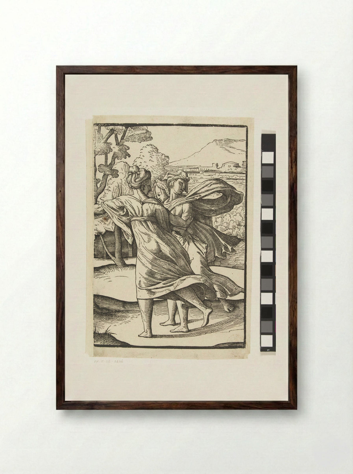 Drie rennende vrouwen (Three Running Women) - Jan Ewoutsz. - Framed Print Dark Wood