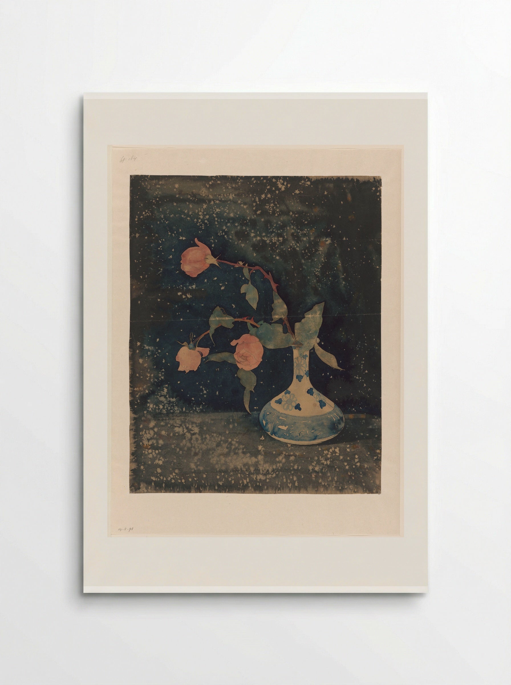 Drie rozen in een oosterse vaas - Theo Nieuwenhuis - Poster