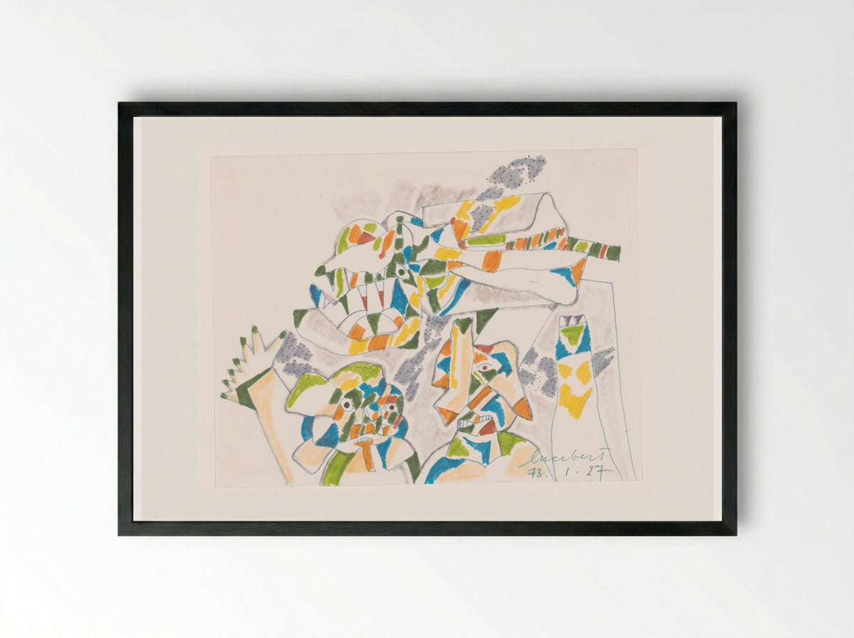 Drie wezens - Lucebert - Framed Print Black