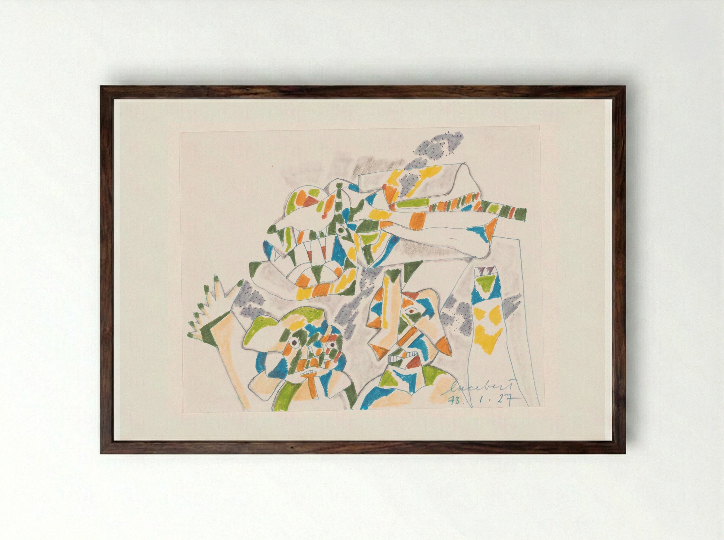 Drie wezens - Lucebert - Framed Print Dark Wood