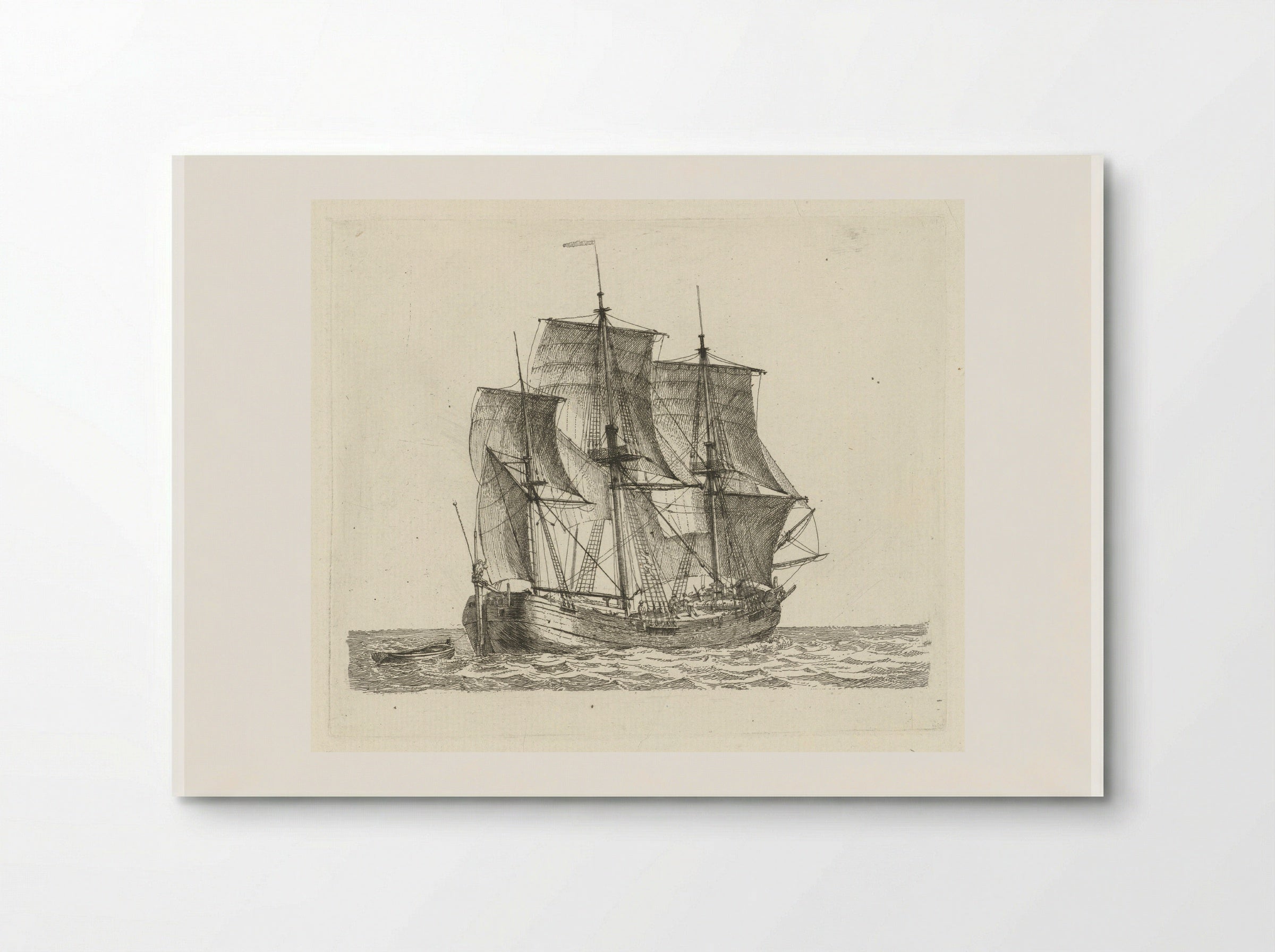 Driemaster met sloep - Gerrit Groenewegen - Poster