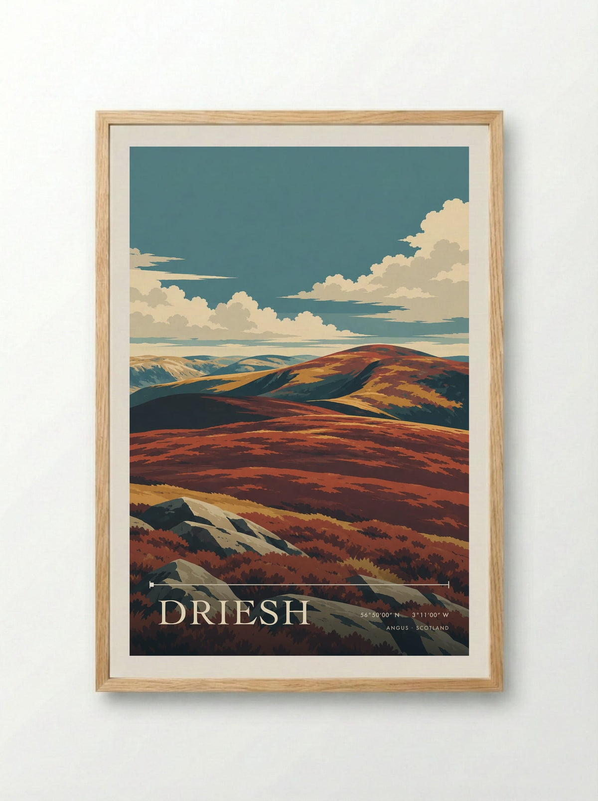 Driesh, Angus | Travel Poster - Framed Print Wood