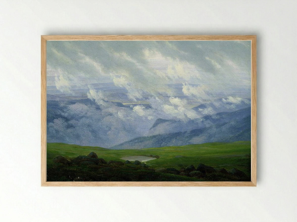 Drifting Clouds - Caspar David Friedrich - Framed Print Wood