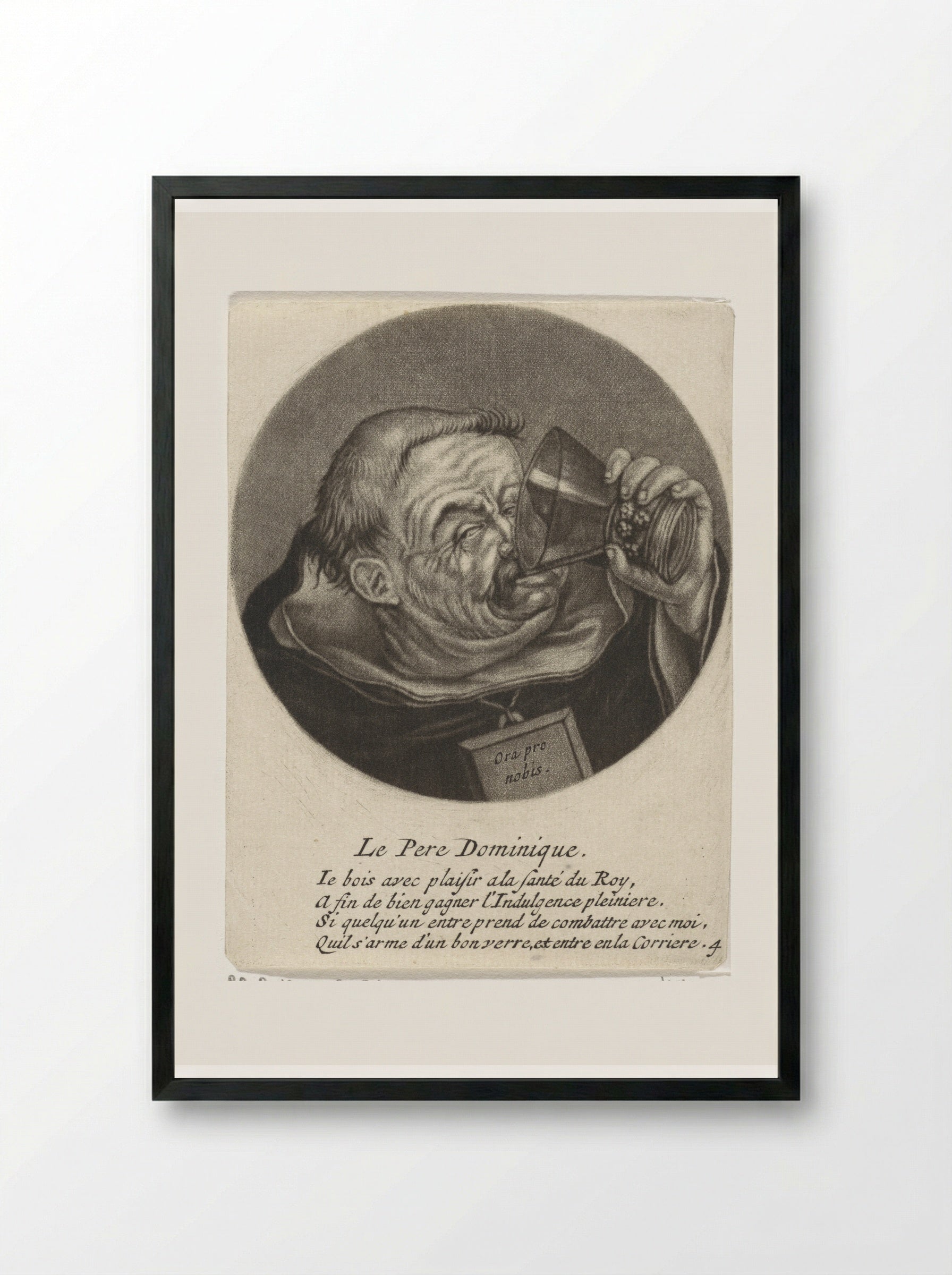 Drinkende dominicaan - Jacob Gole - Framed Print Black