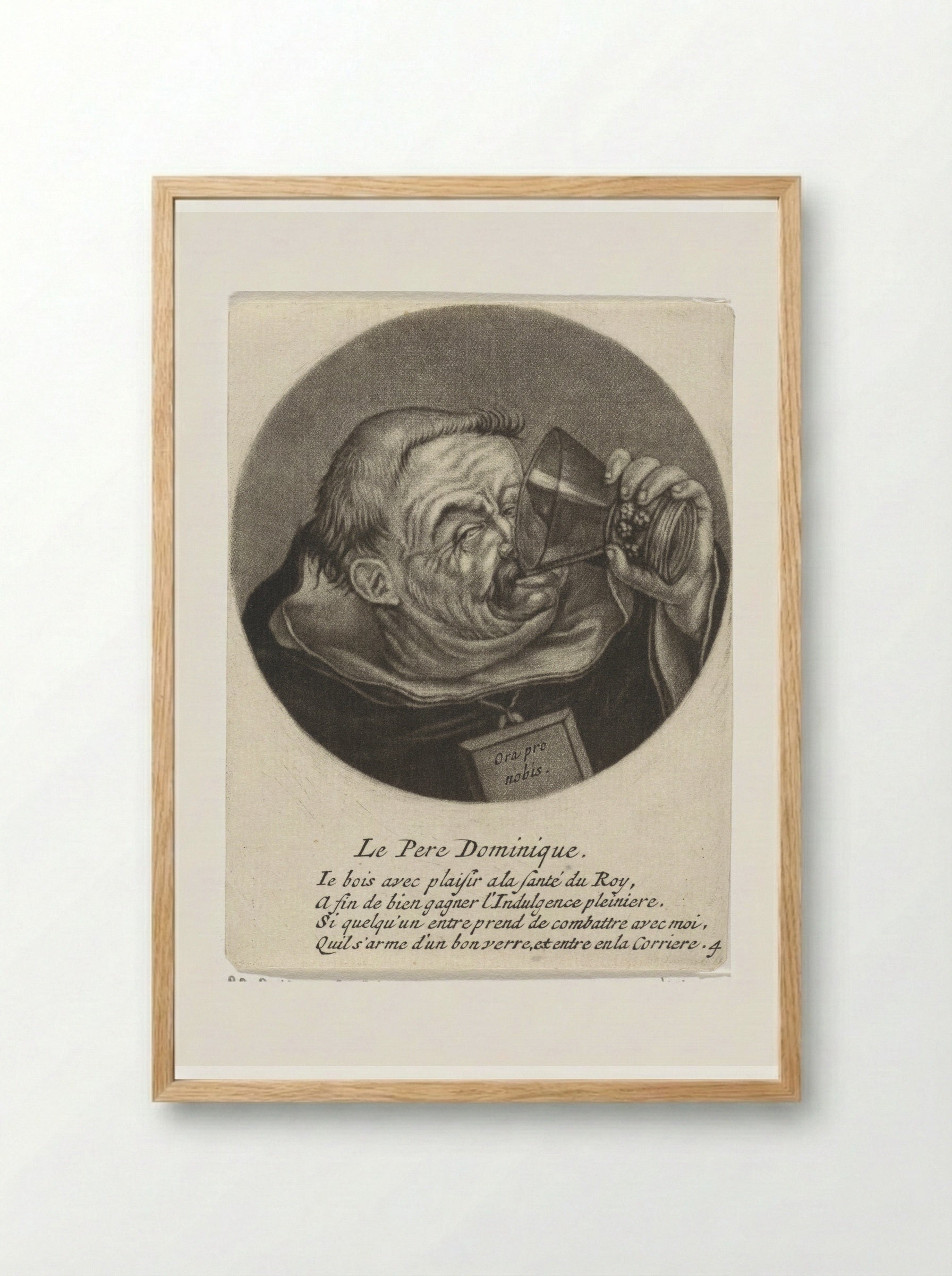 Drinkende dominicaan - Jacob Gole - Framed Print Wood