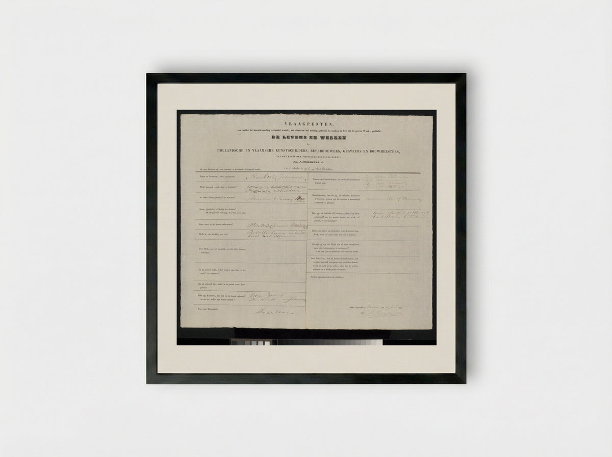 Drinkende man aan tafel - Johannes Reekers (I) - Framed Print Black