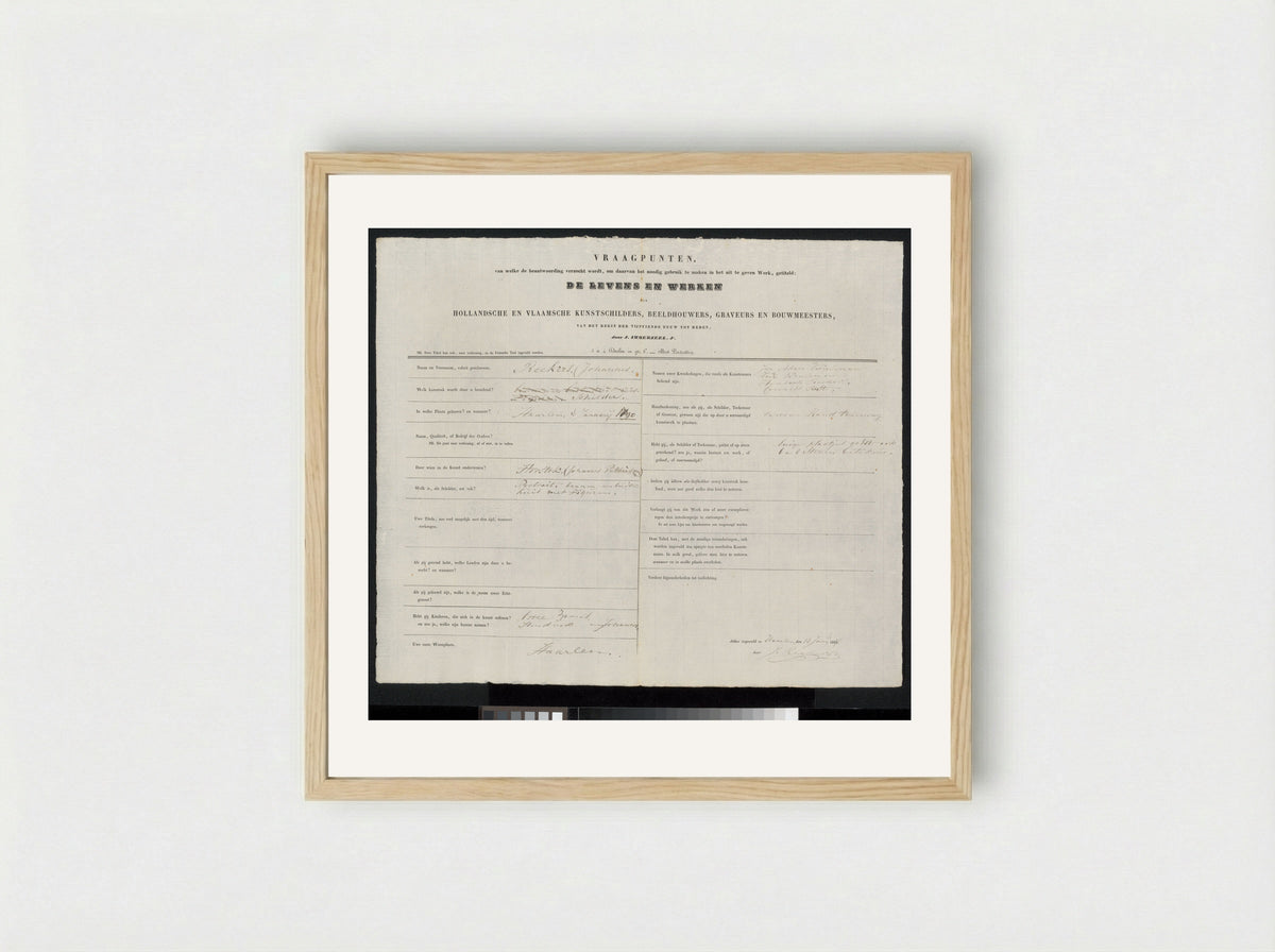 Drinkende man aan tafel - Johannes Reekers (I) - Framed Print Wood