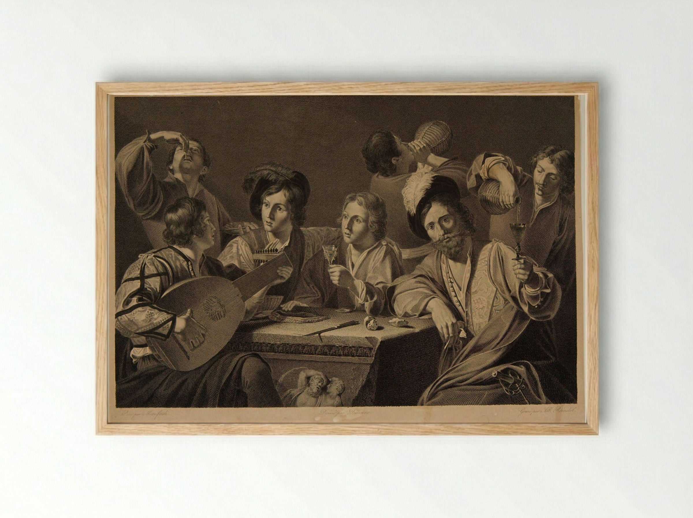 Drinking Bout - Albrecht Christoph Reindel - Framed Print Wood