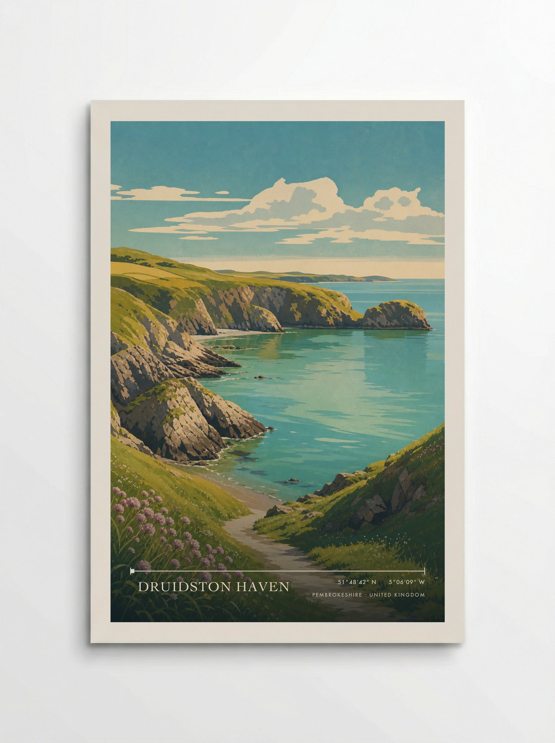 Druidston Haven Pembrokeshire United Kingdom Travel Poster - Poster