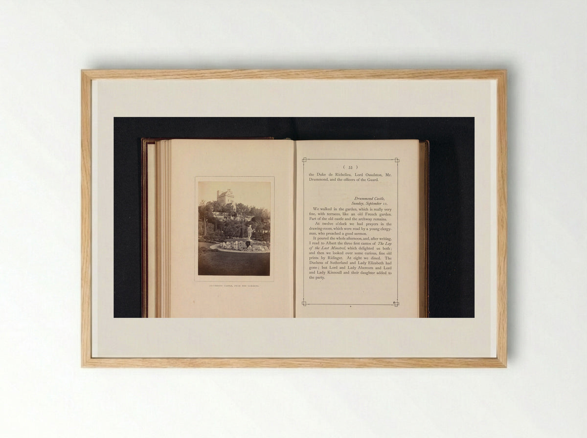 Drummond Castle, from the Gardens - George Washington Wilson - Framed Print Wood