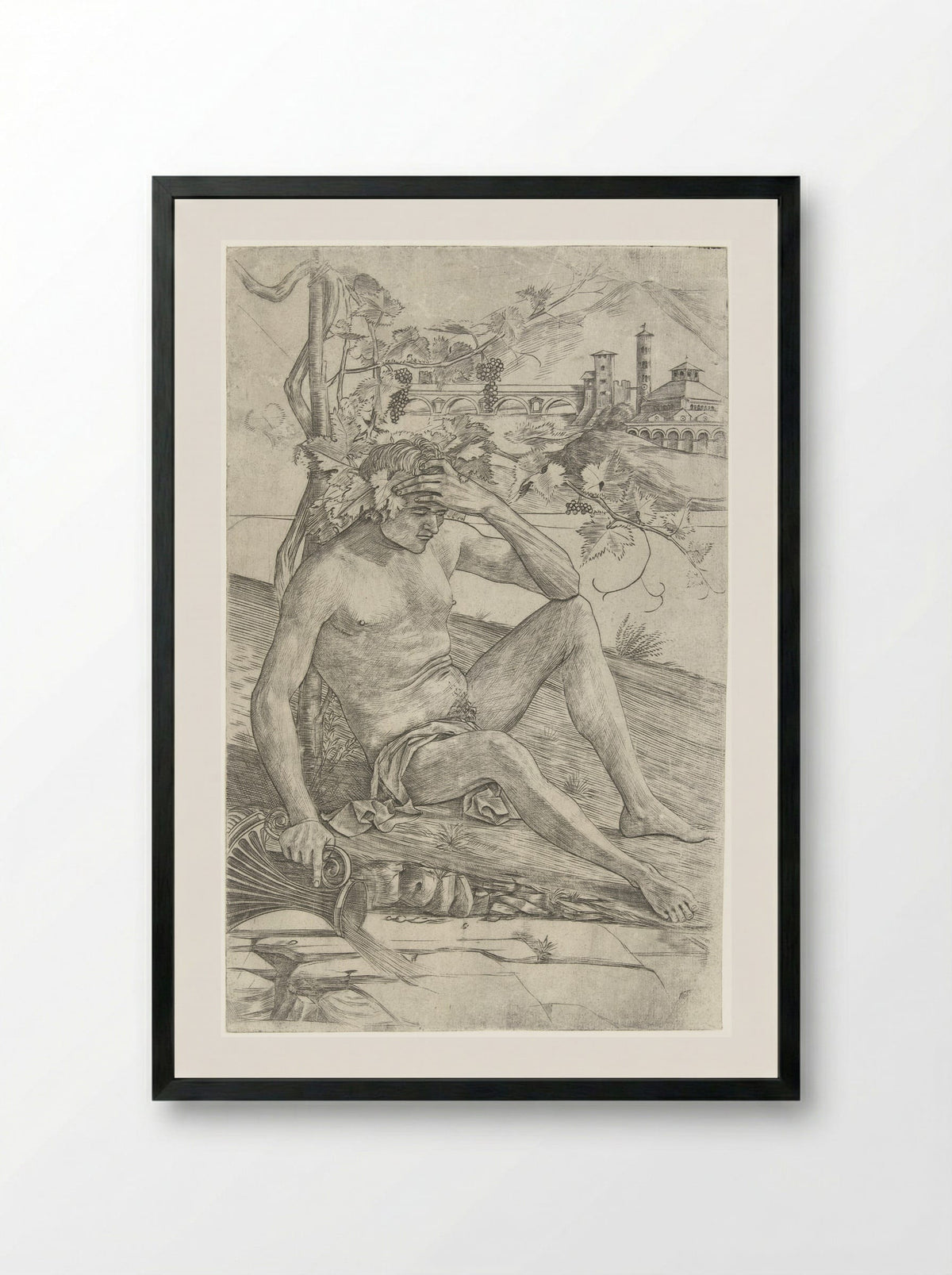 Drunken Bacchus - Girolamo Mocetto - Framed Print Black