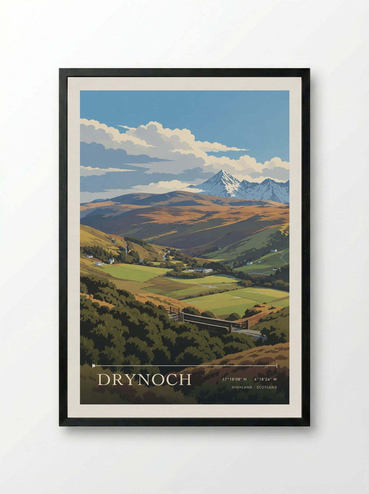 Drynoch, Highland | Travel Poster - Framed Print Black