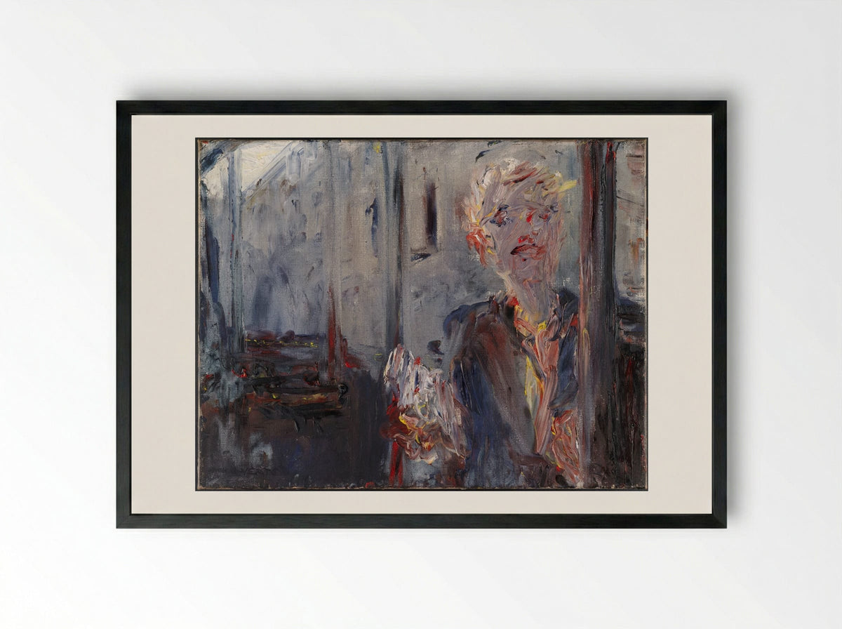 Dublin Newsboy Boarding a Tram - Jack Butler Yeats - Framed Print Black