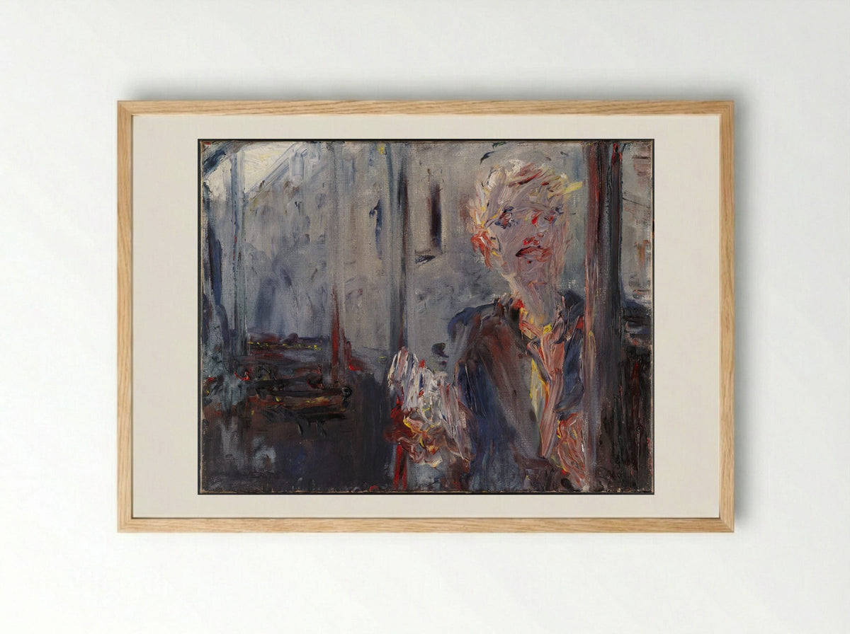 Dublin Newsboy Boarding a Tram - Jack Butler Yeats - Framed Print Wood