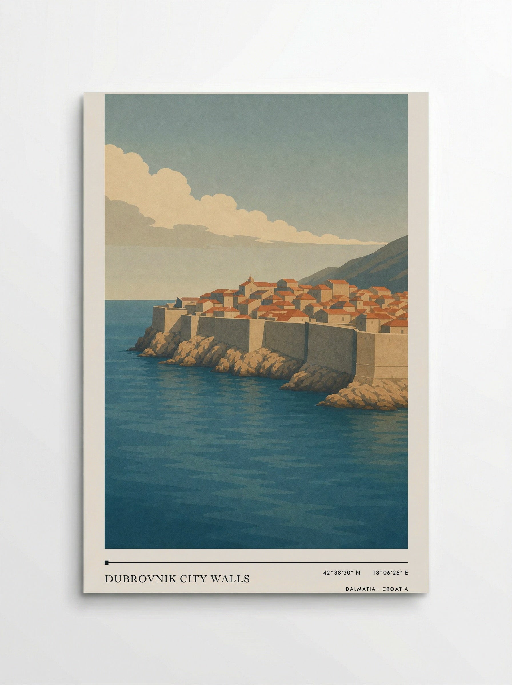 Dubrovnik City Walls Travel Poster Artwork - Poster