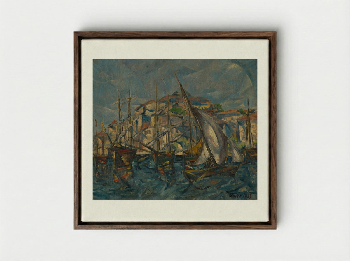 Dubrovnik - Konstantin Bauer - Framed Canvas Dark Wood