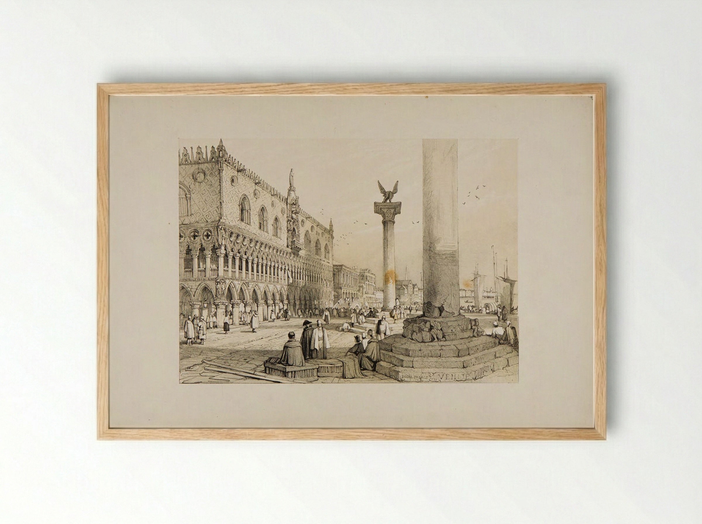 Ducal Palace, Venice - Samuel Prout - Framed Print Wood