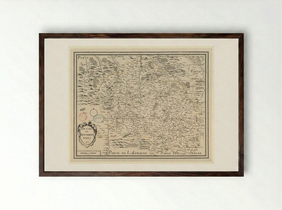 Duché de Bourbonnois - Pierre Mariette (I) - Framed Print Dark Wood