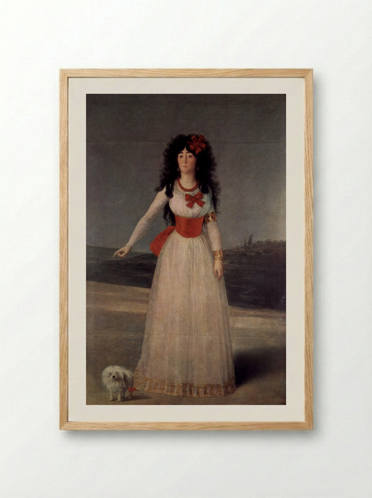 Duchess of Alba, The White Duchess - Francisco Goya - Framed Print Wood