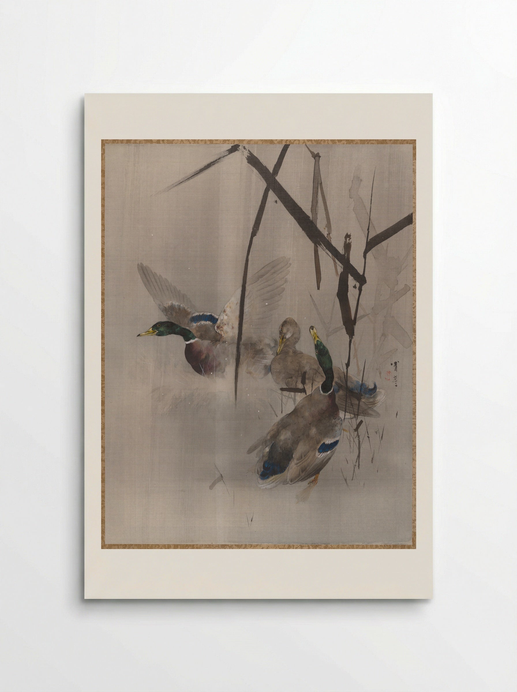 Ducks in the Rushes - Watanabe Seitei - Poster