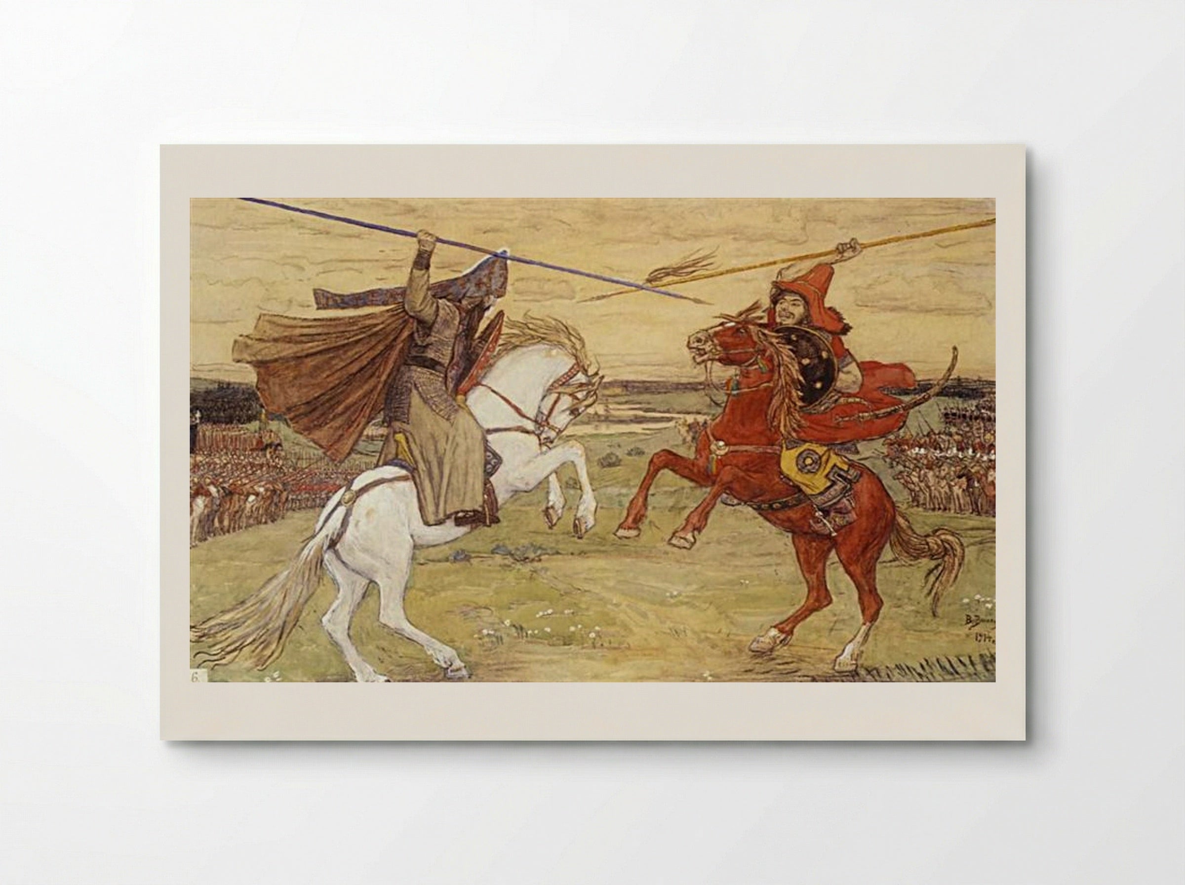 Duel of Peresvet and Chelubey - Viktor Vasnetsov - Poster