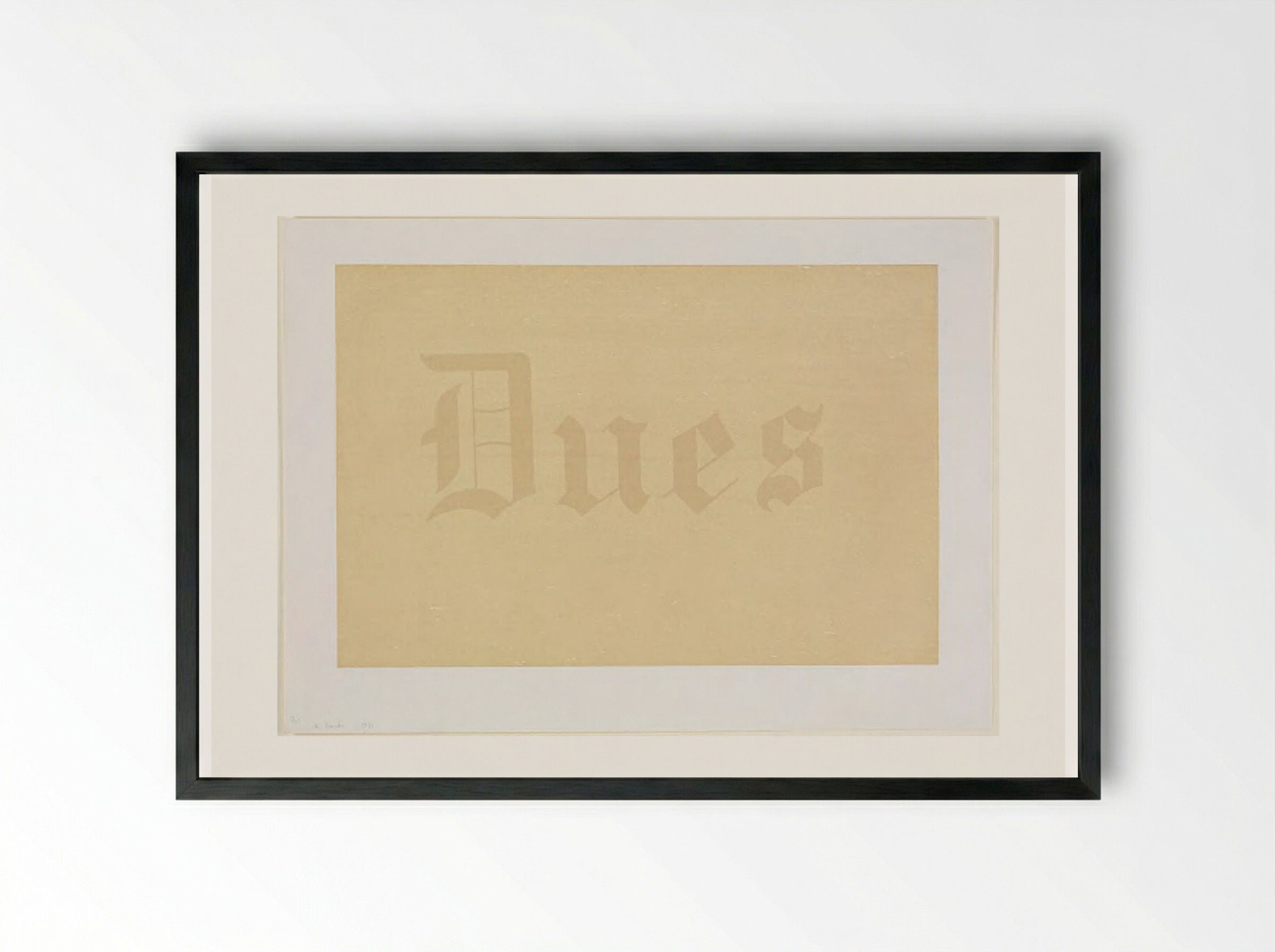 Dues - Edward Ruscha - Framed Print Black