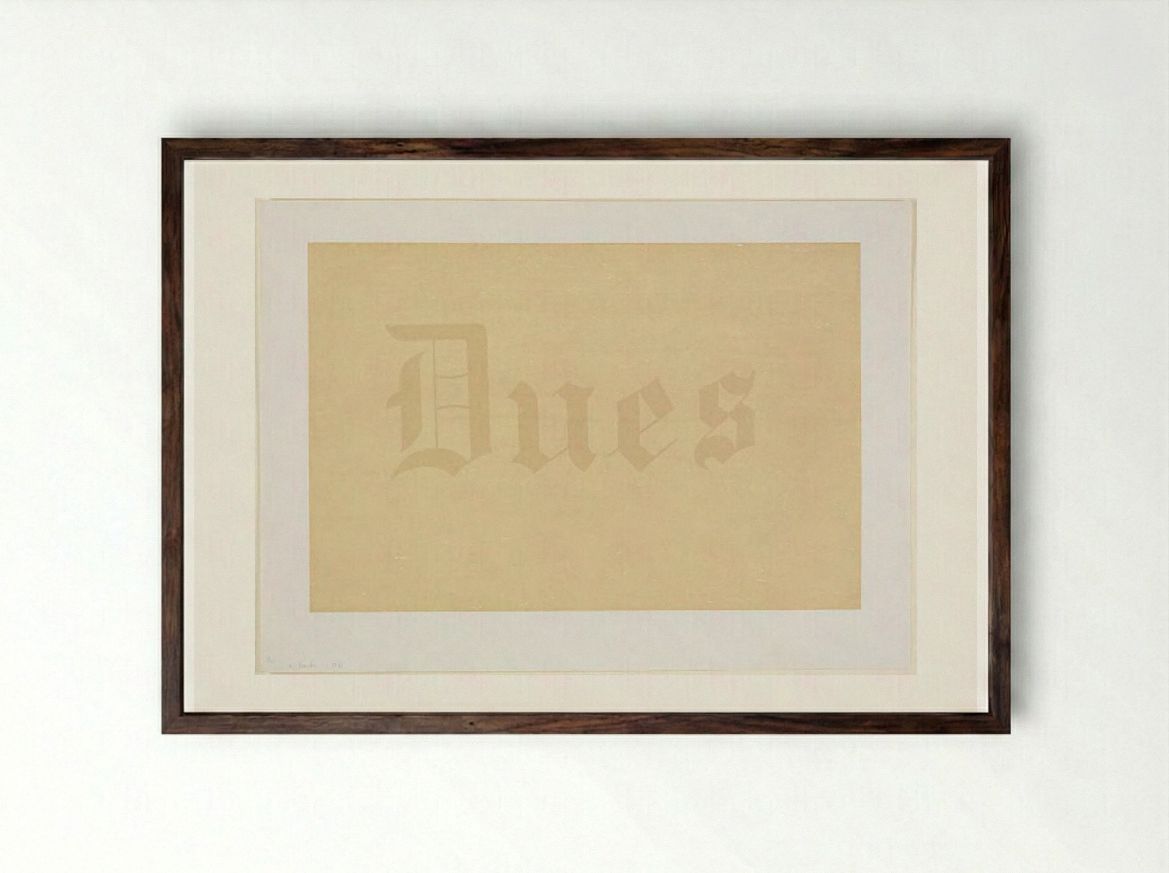 Dues - Edward Ruscha - Framed Print Dark Wood