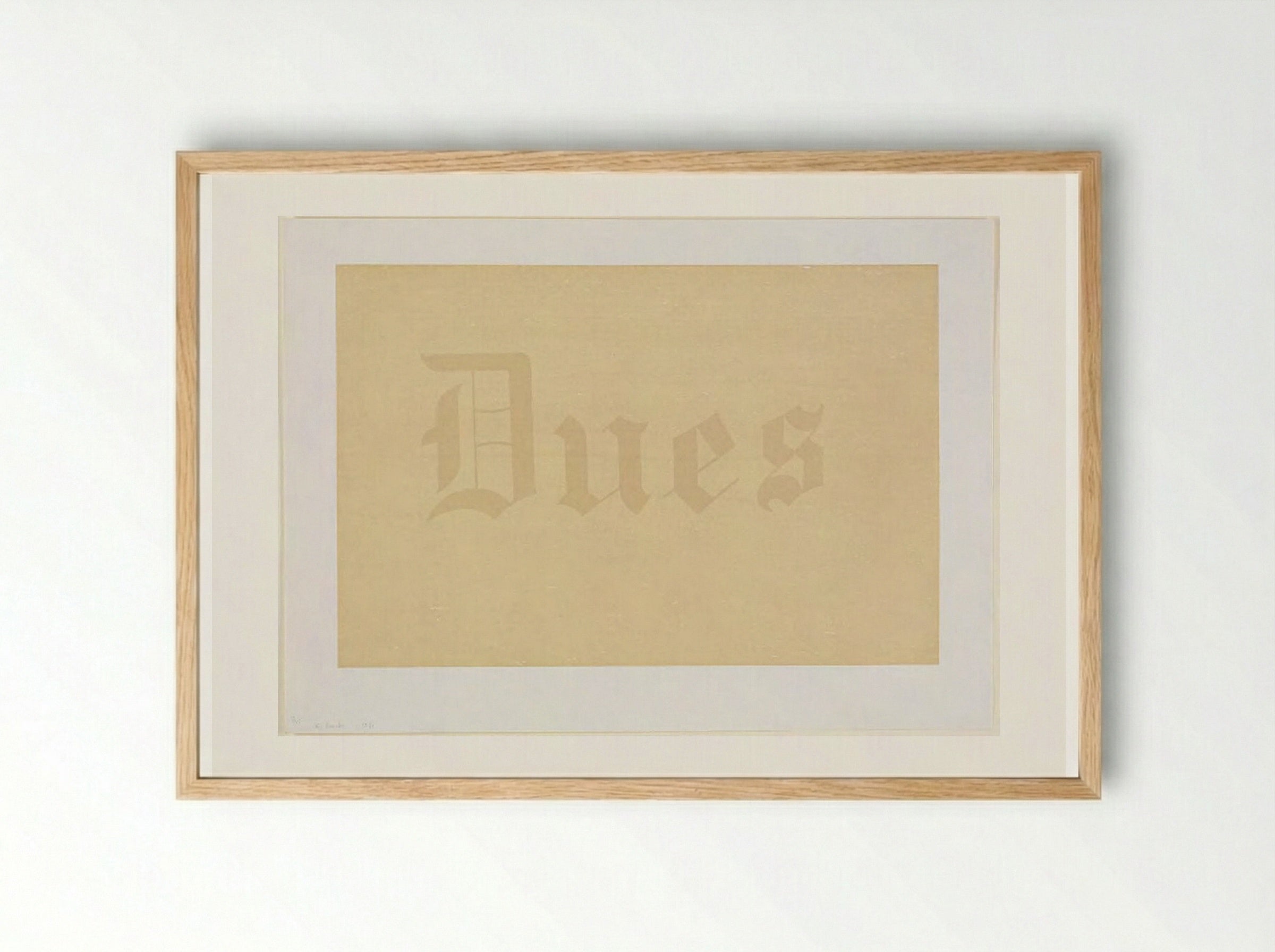 Dues - Edward Ruscha - Framed Print Wood
