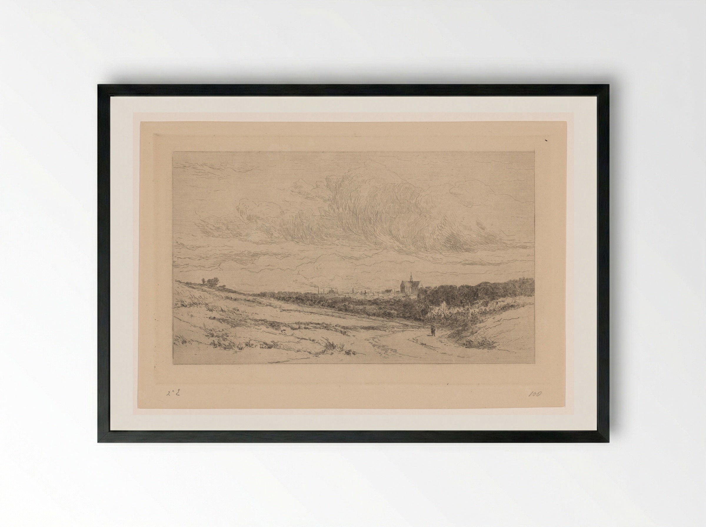 Duinlandschap bij Haarlem - Carel Nicolaas Storm van 's-Gravesande - Framed Print Black