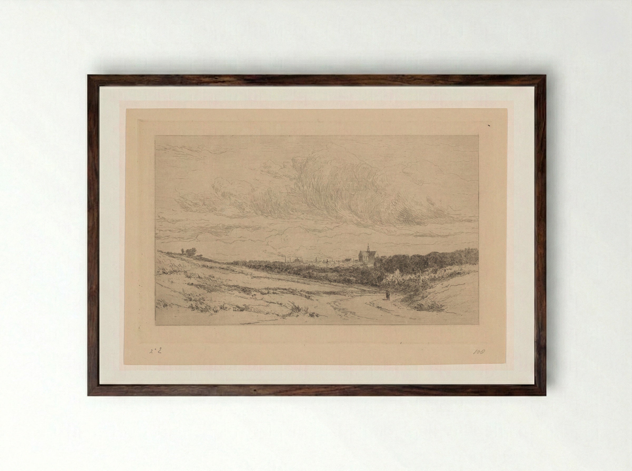 Duinlandschap bij Haarlem - Carel Nicolaas Storm van 's-Gravesande - Framed Print Dark Wood