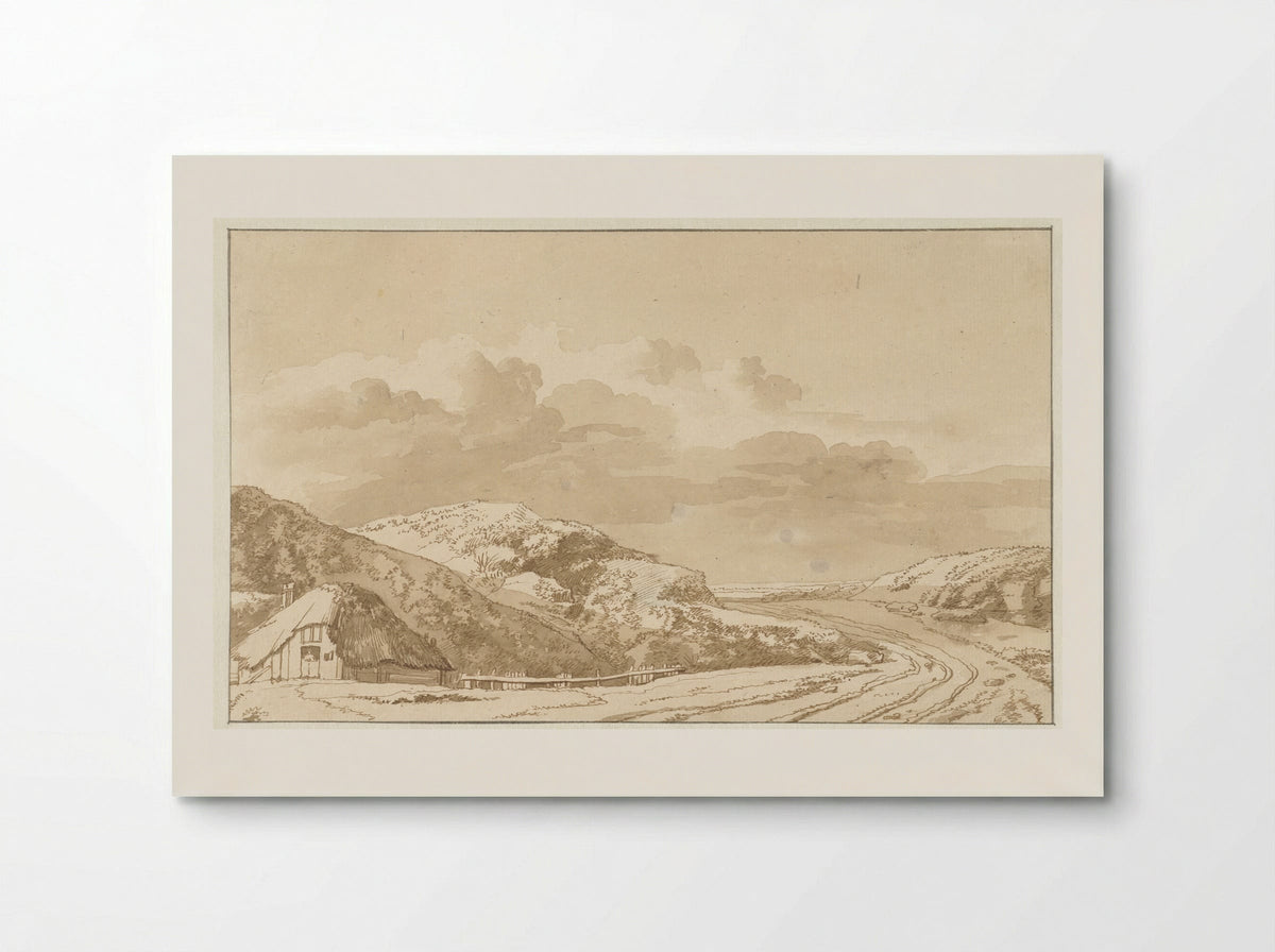 Duinlandschap met huis en weg - Abraham Furnerius - Poster
